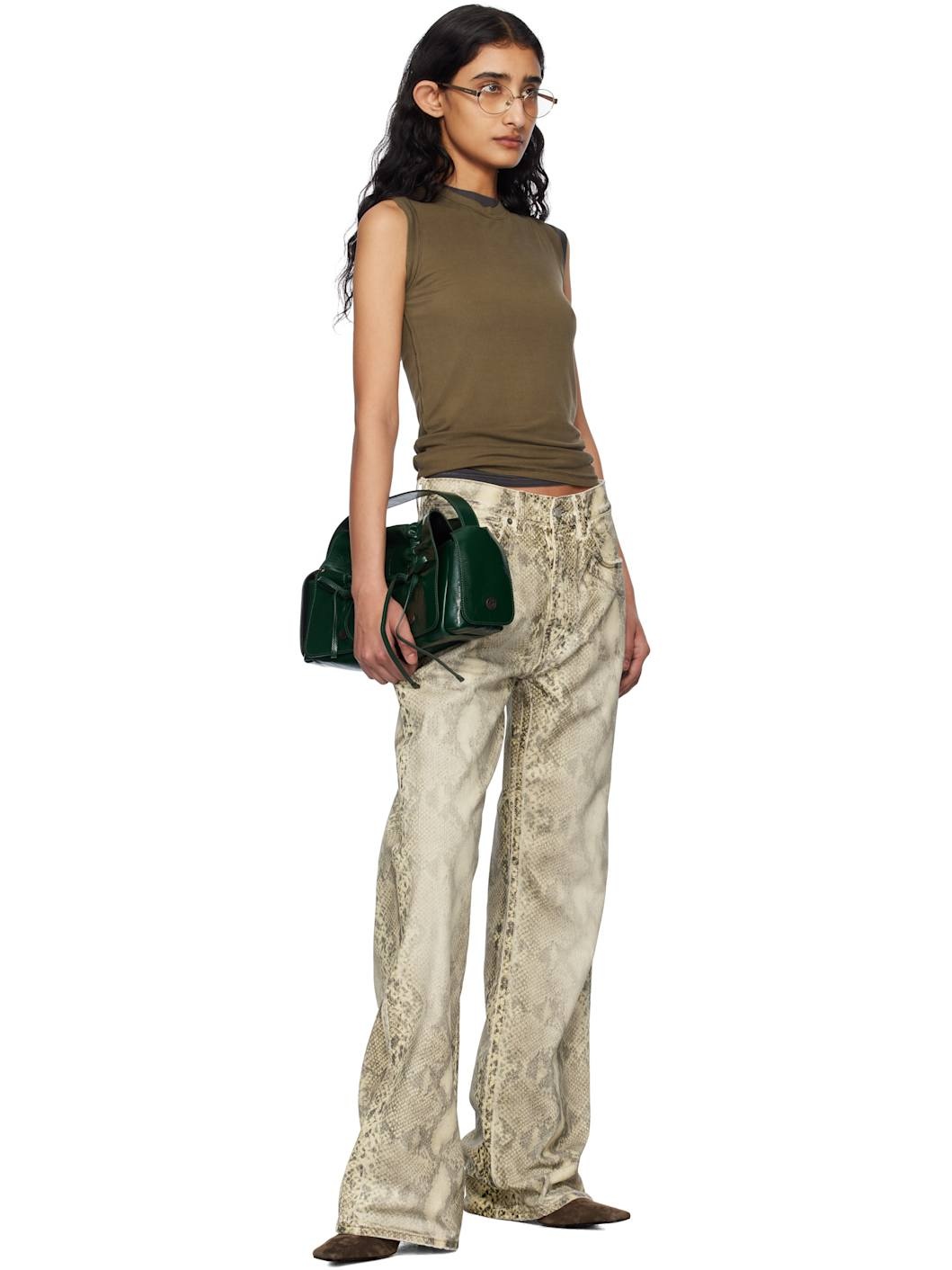 Brown Ribbed Tank Top - 5