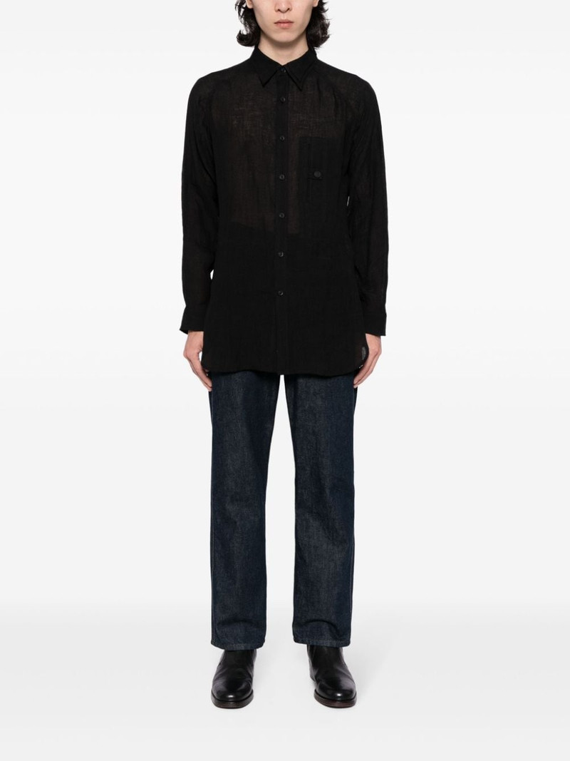 Yohji Yamamoto panelled linen shirt outlook
