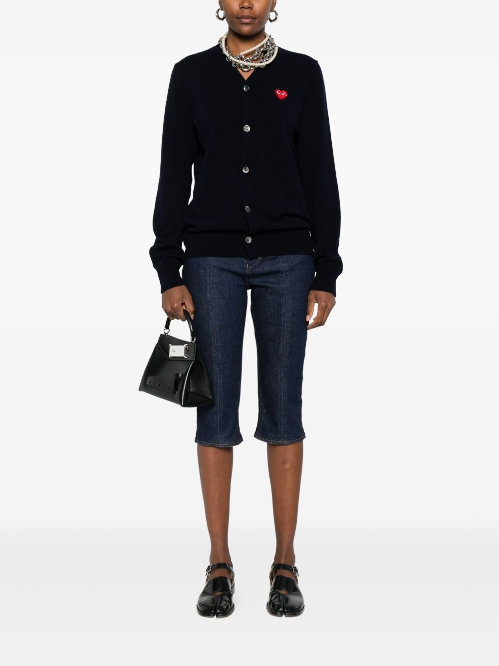logo-patch cardigan - 3