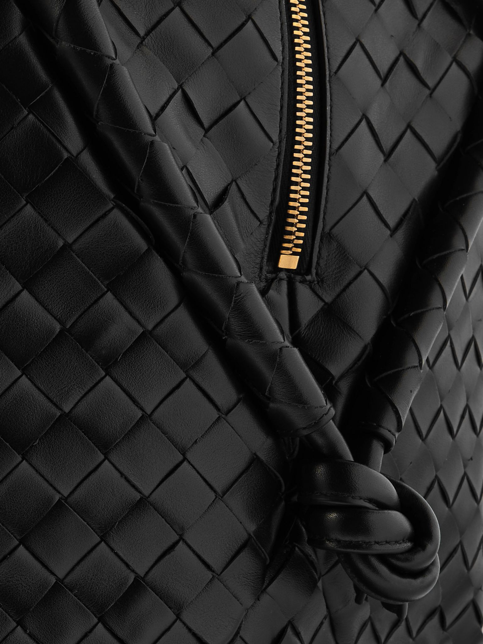 Intrecciato Leather Holdall Black - 4