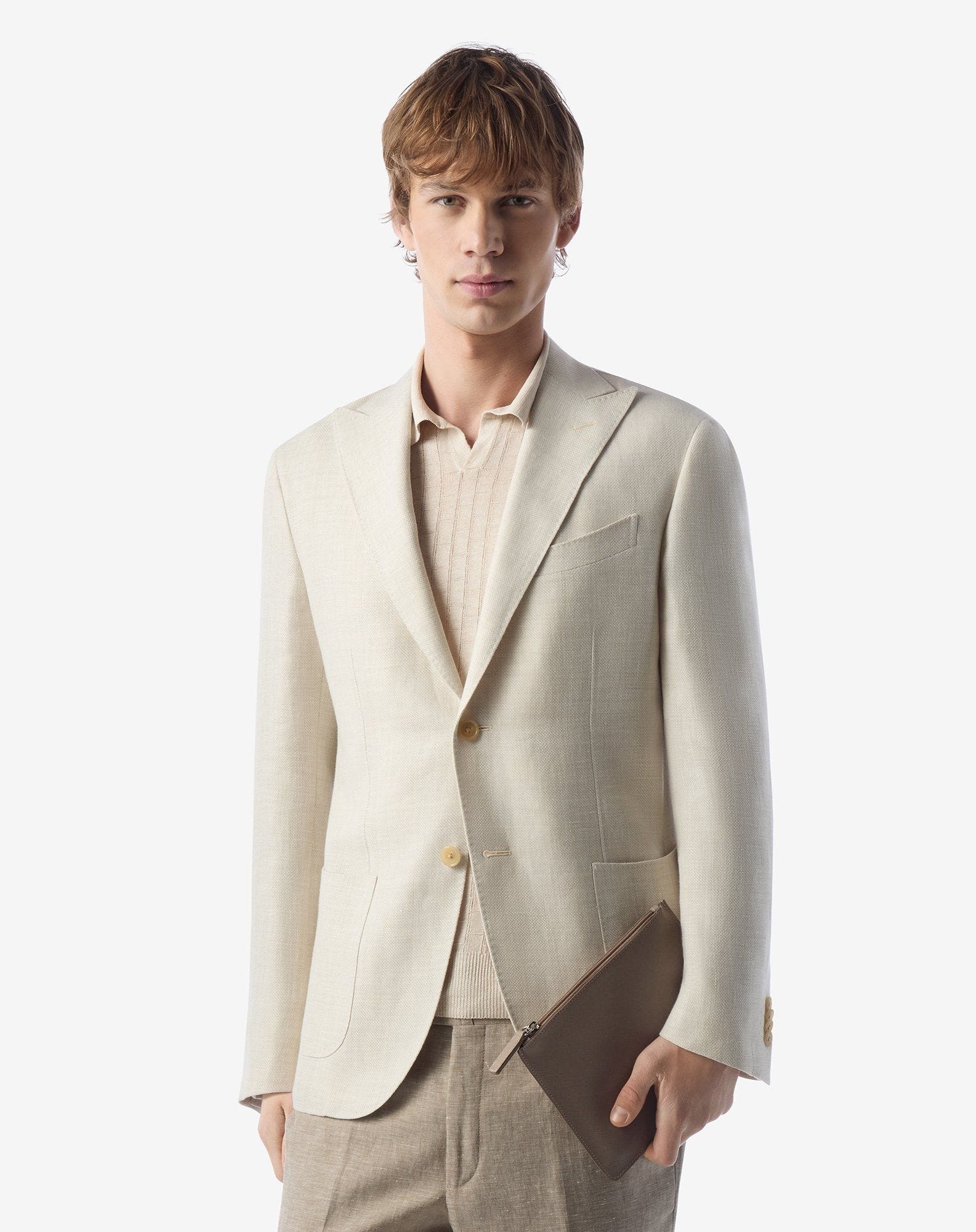 White wool and linen jacket - 2