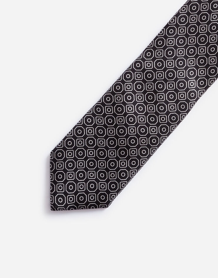 Silk tie in tie print - 3