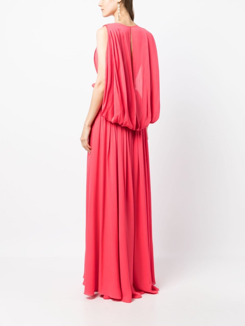 bow-detail double georgette gown - 4