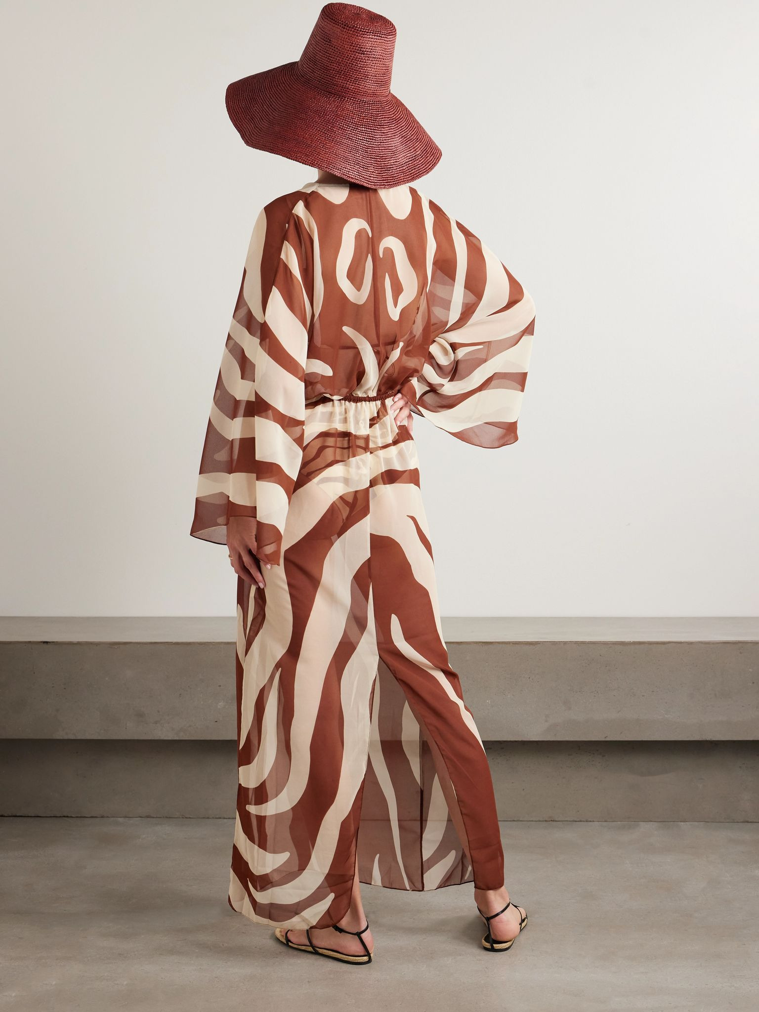 Spiritual Healers printed recycled-georgette maxi dress Brown - 3