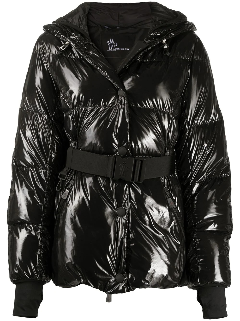 padded belted down jacket - 6