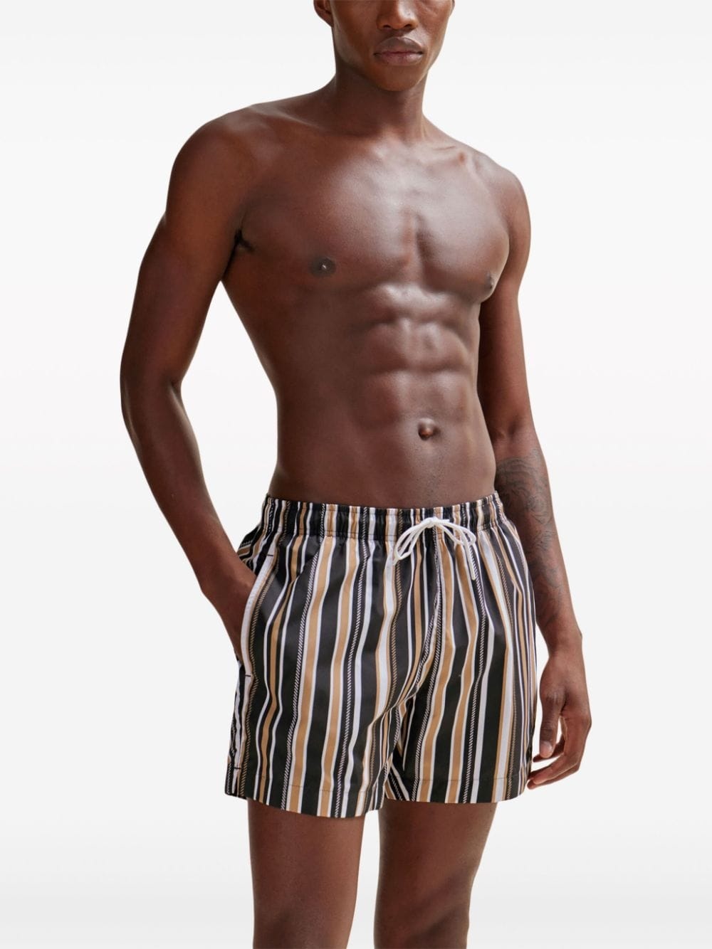 appliquÃ©-logo striped swim shorts - 2
