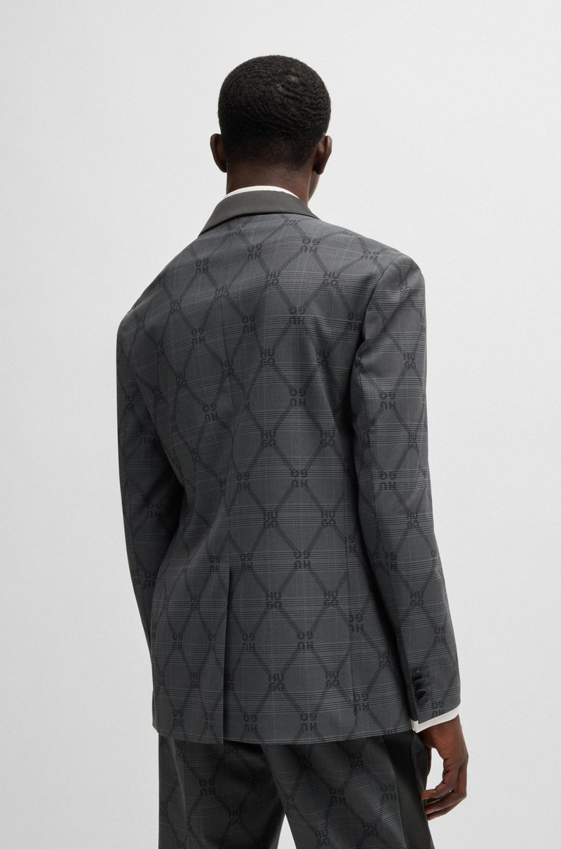 HUGO MODERN-FIT TUXEDO IN CHAIN-PRINT TWILL outlook
