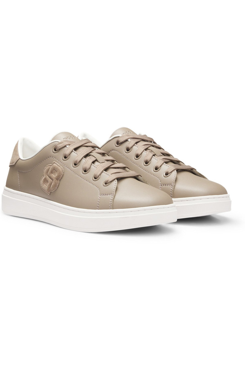 LEATHER TRAINERS WITH DOUBLE B MONOGRAM 2