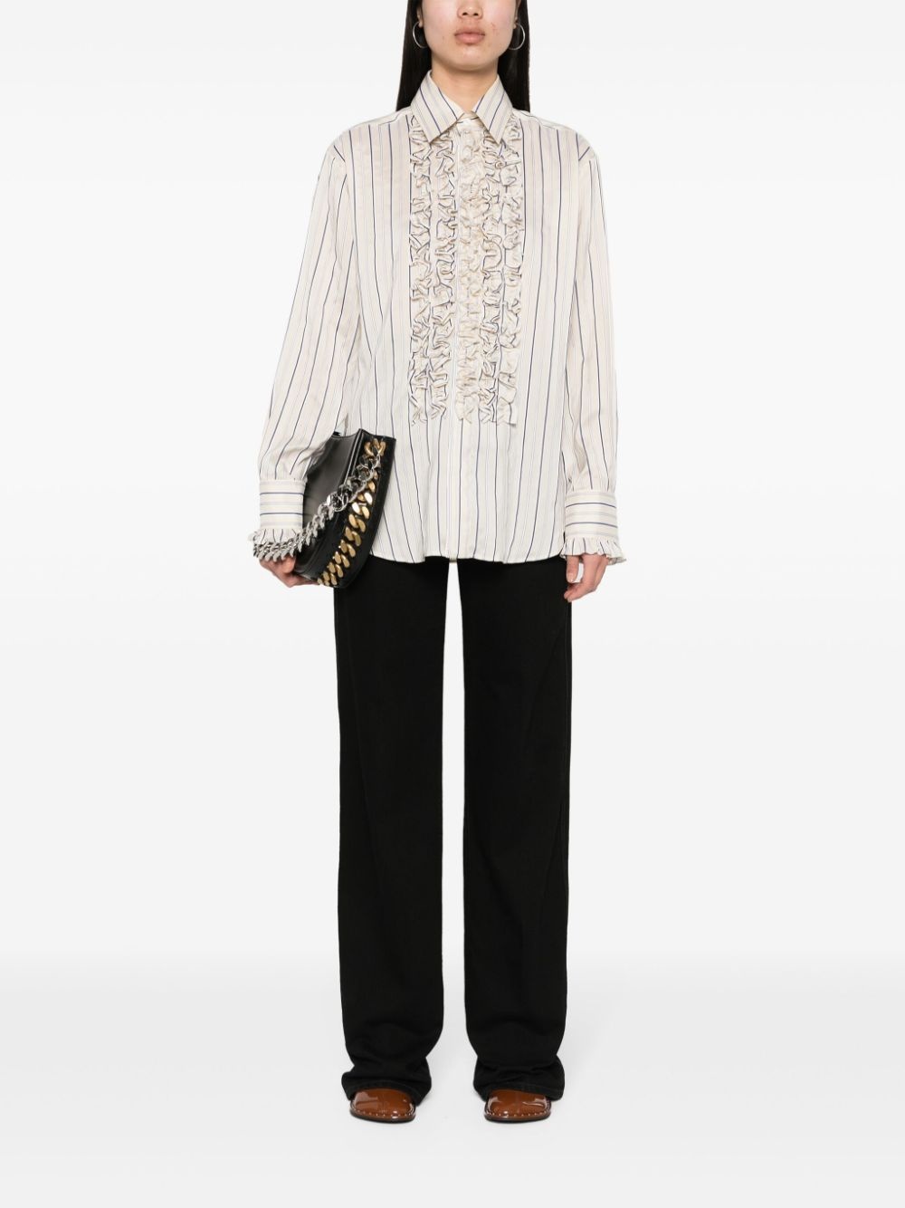 striped ruffled shirt - 2