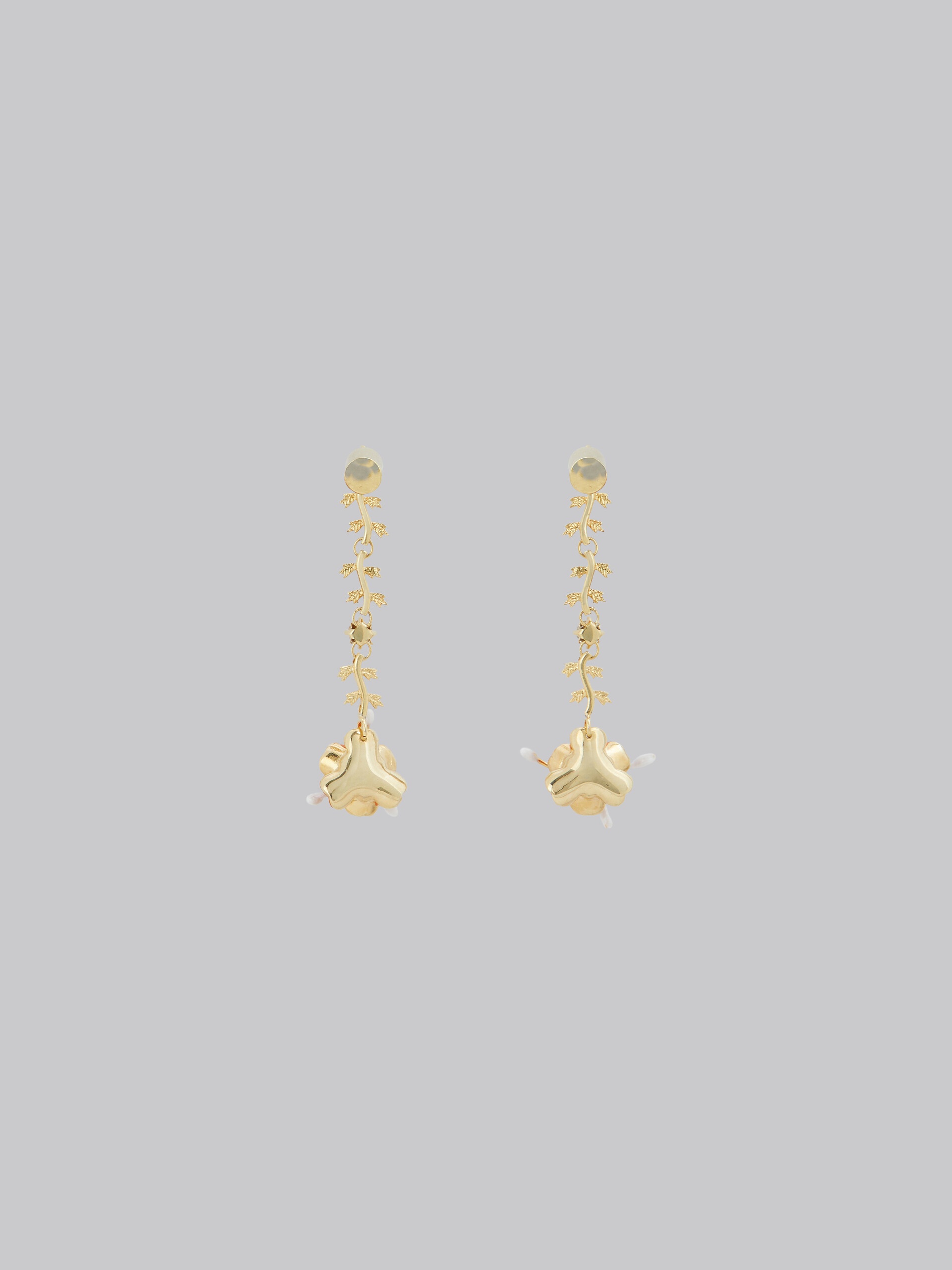 ENAMELLED METAL FLOWER DROP EARRINGS - 3