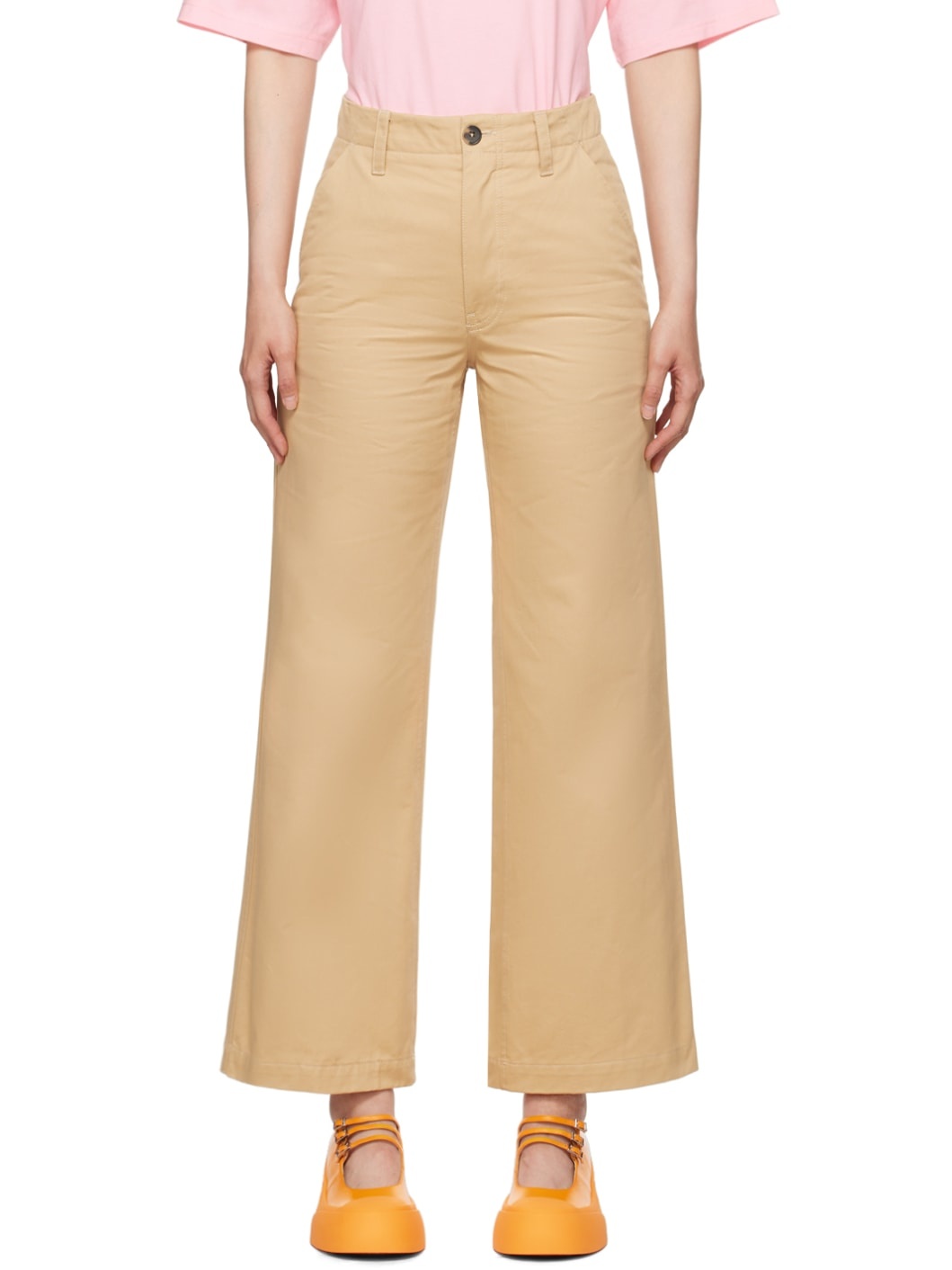 Tan Four-Pocket Trousers - 1