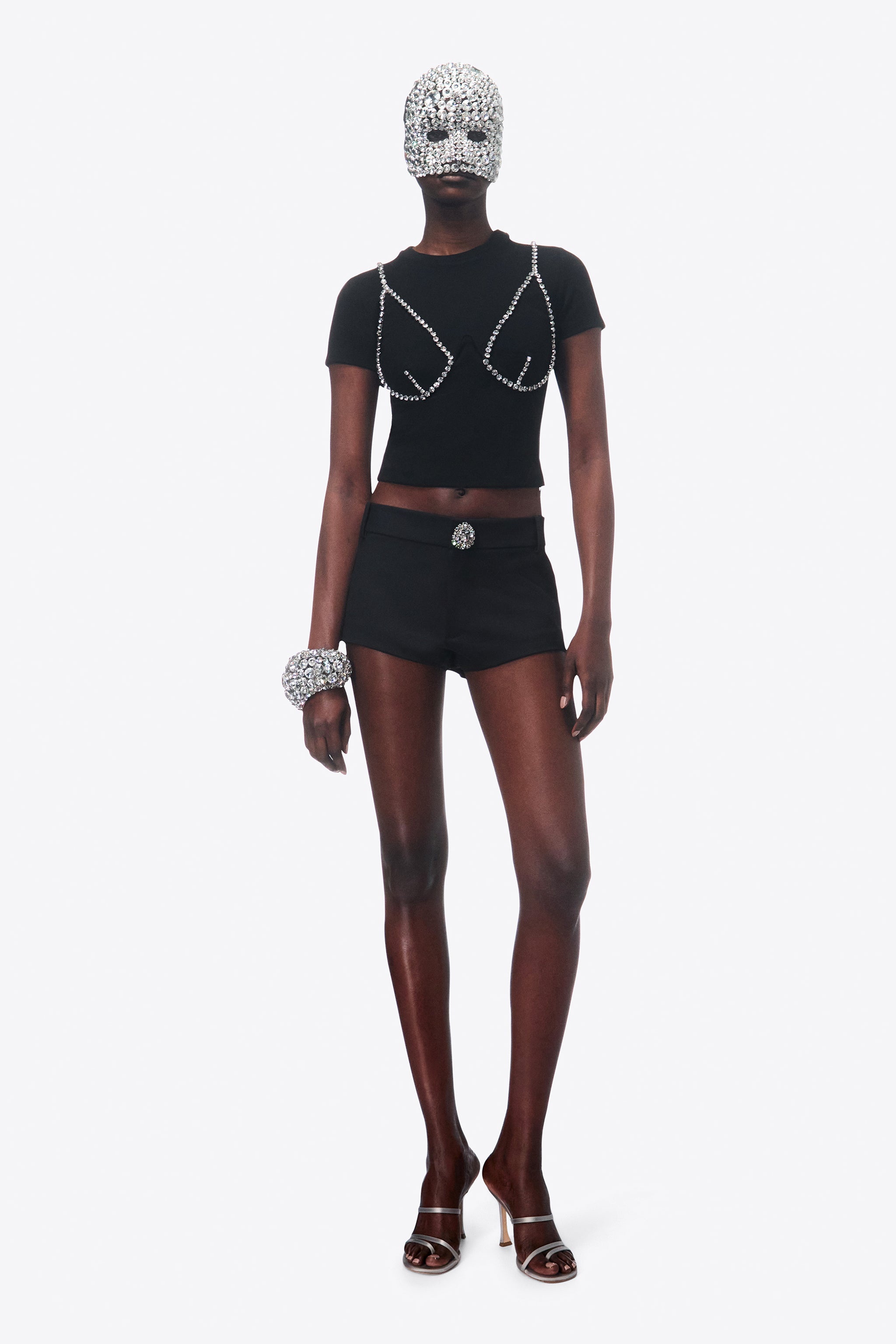 CRYSTAL BUTTON SHORT - 3