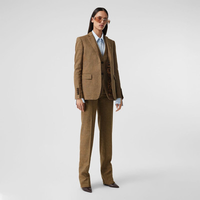 Burberry Prince of Wales Check Linen Wool Cashmere Trousers outlook