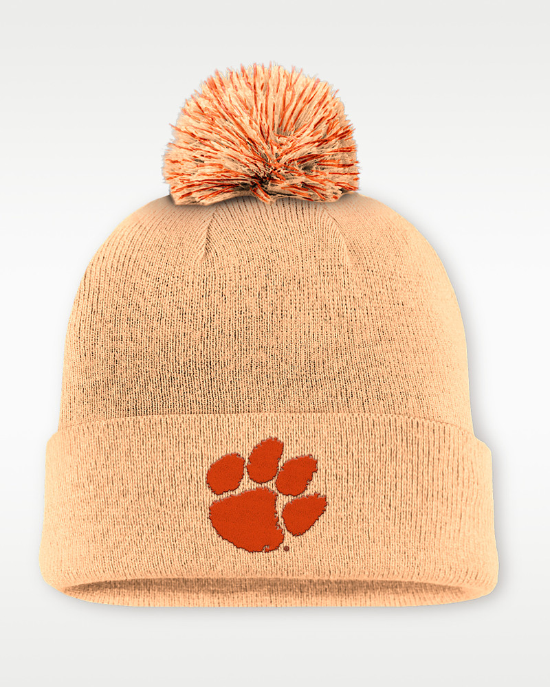 Clemson Primetime Campus Toned Men's Nike College Cuffed Pom Beanie 1
