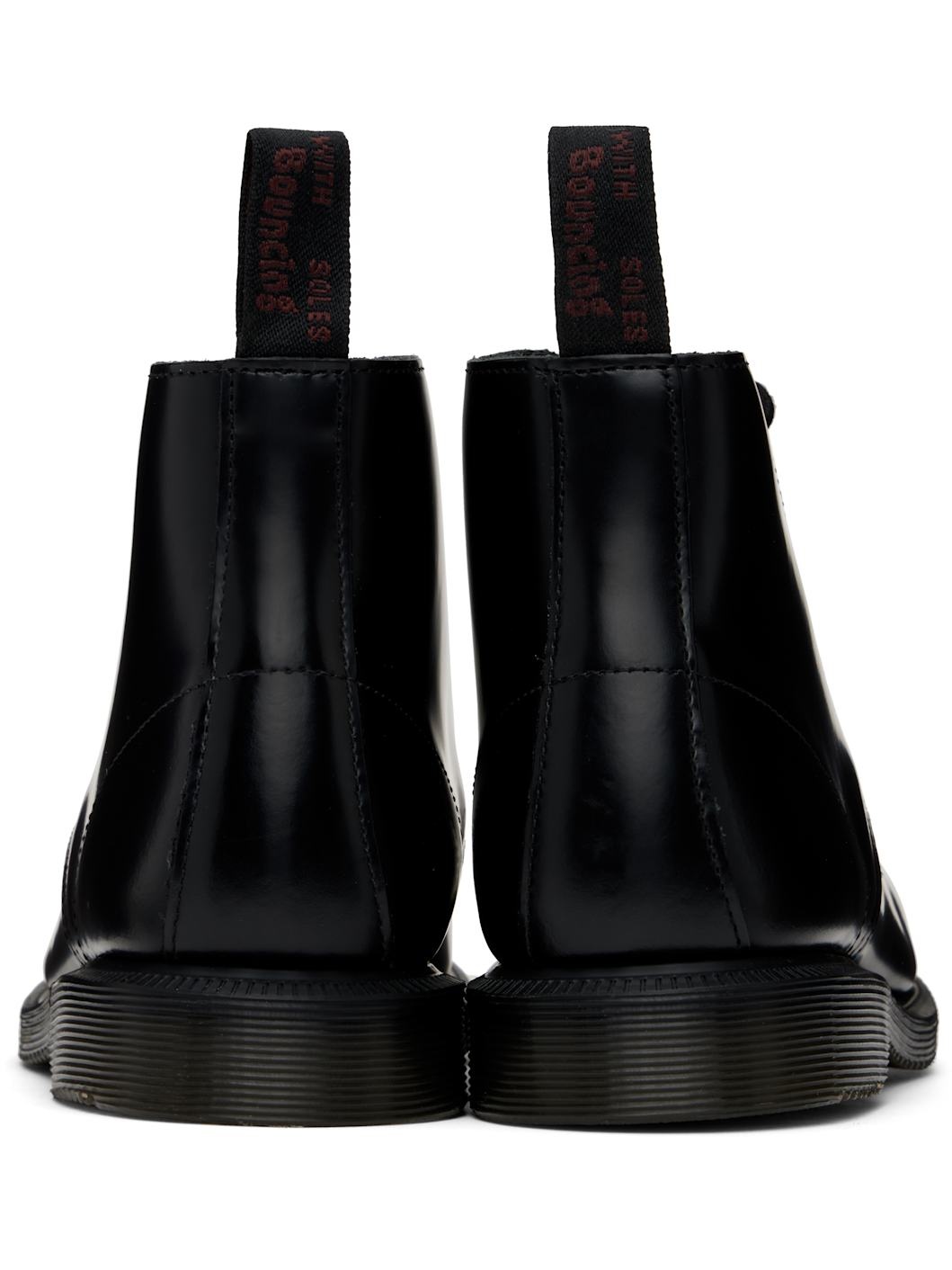 Black Emmeline Smooth Lace Up Boots - 2