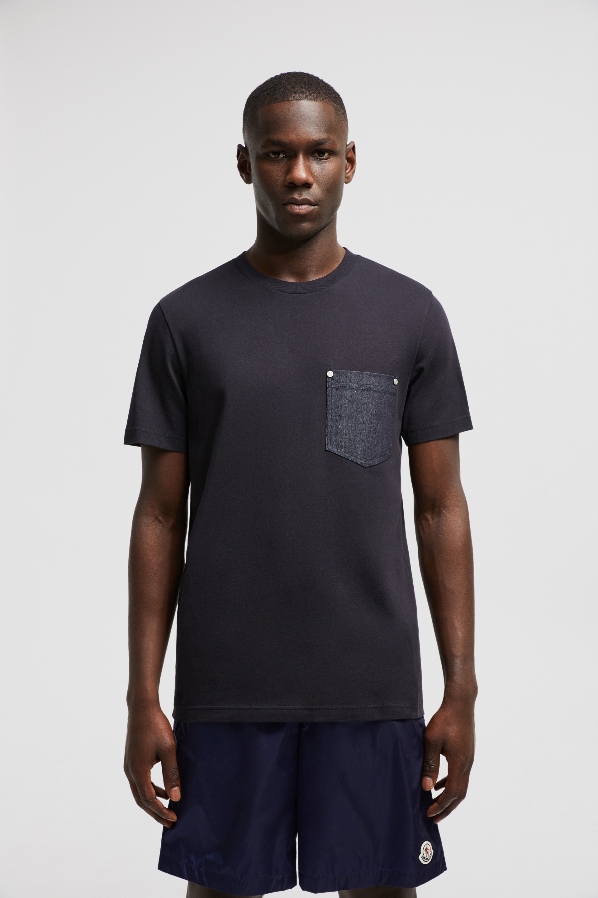 Cotton & Denim T-Shirt with Pocket - 3