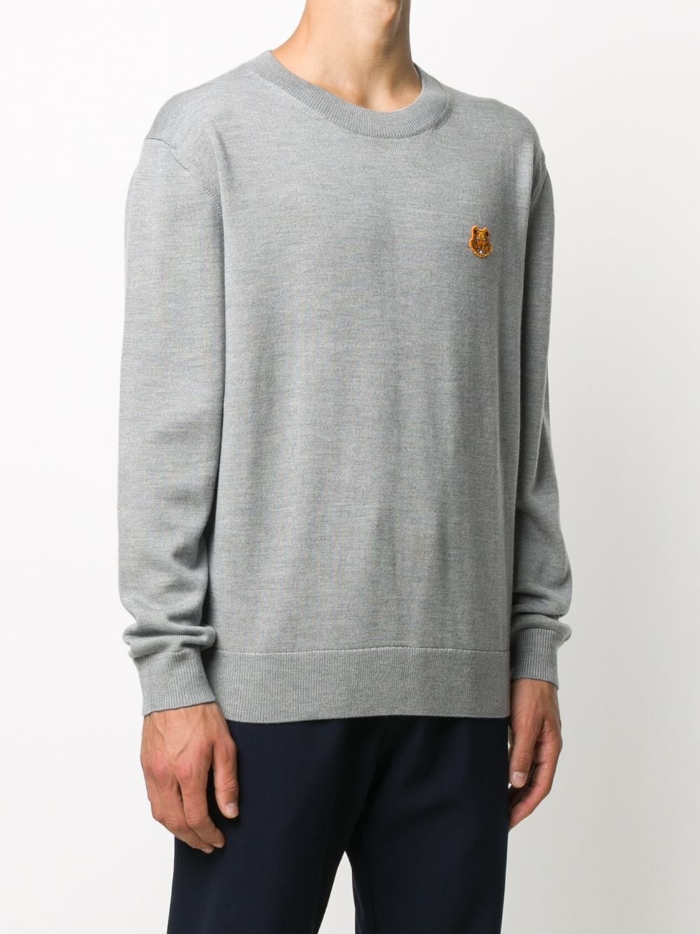 Tiger embroidered crew neck jumper - 3