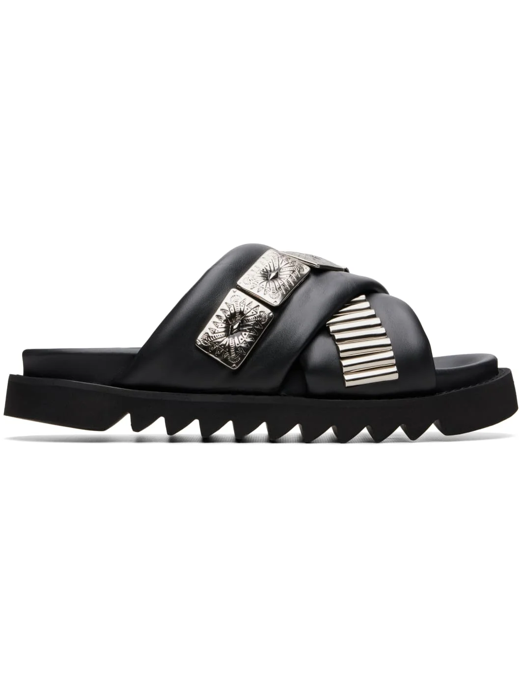 SSSENSE Exclusive Black Leather Sandals - 1