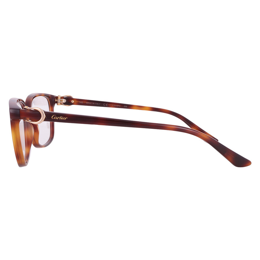 Cartier C Decor Demo Rectangular Ladies Eyeglasses CT0187O 006 55 - 4