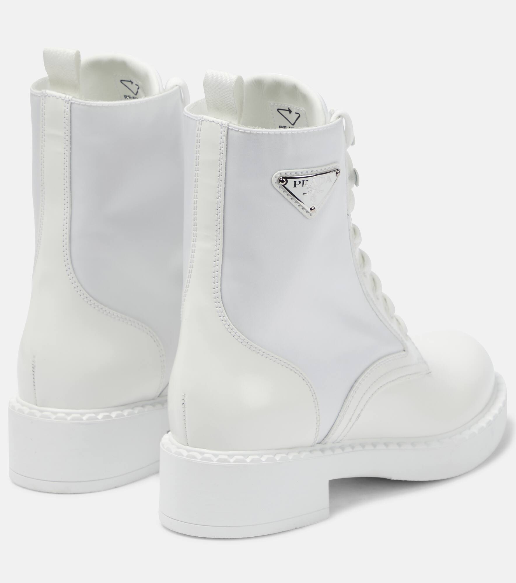 Chocolate leather-trimmed ankle boots - 3