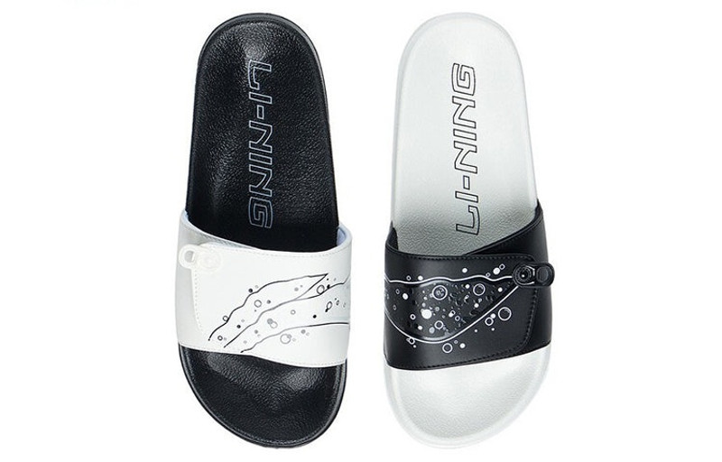 Li-Ning Li-Ning Slipper Slides 'Black White' AGAS001-1 outlook