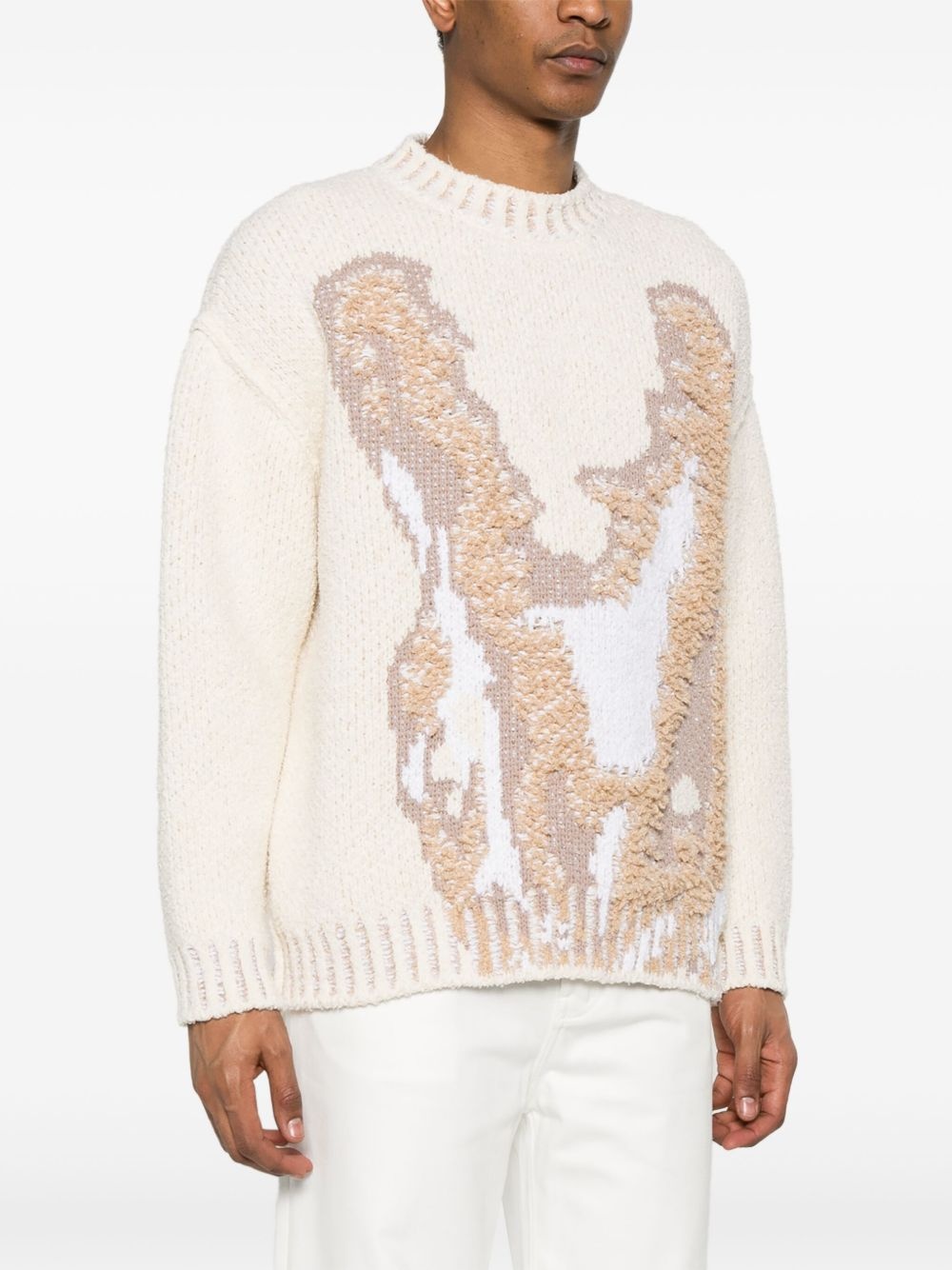 jacquard-logo sweater - 3