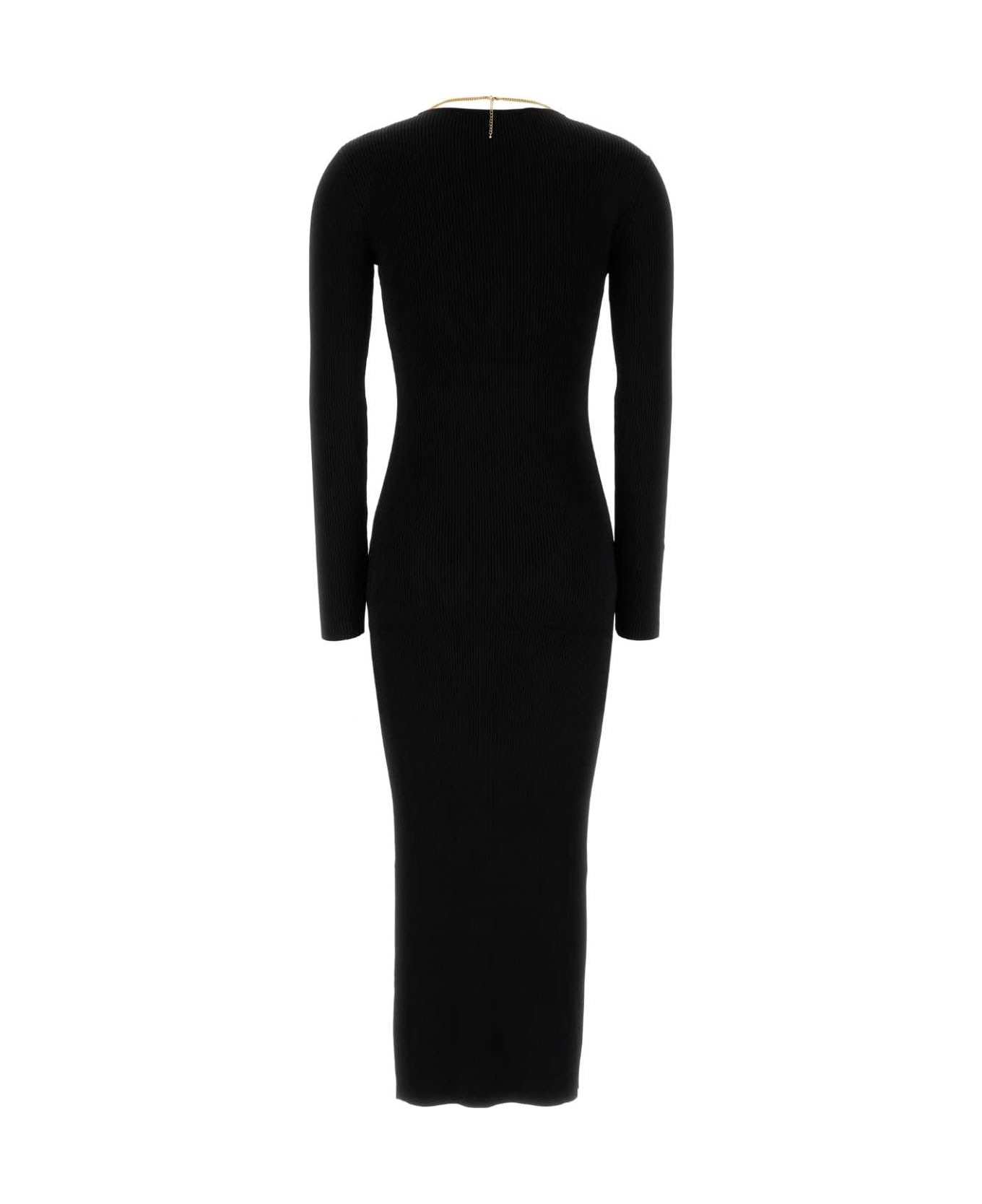 Black Stretch Viscose Blend Dress - 2