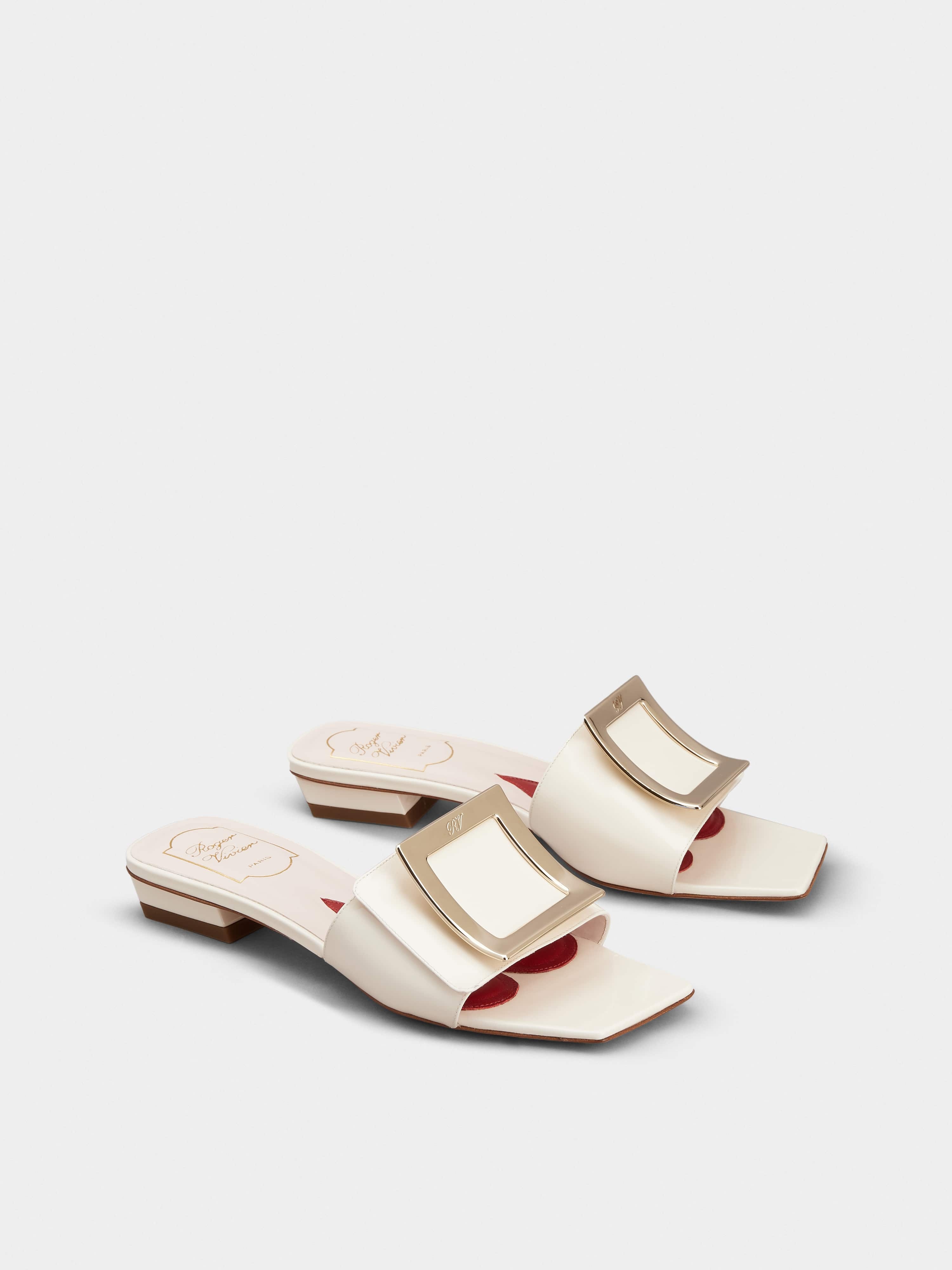 Belle Vivier Metal Buckle Mules in Patent Leather - 2