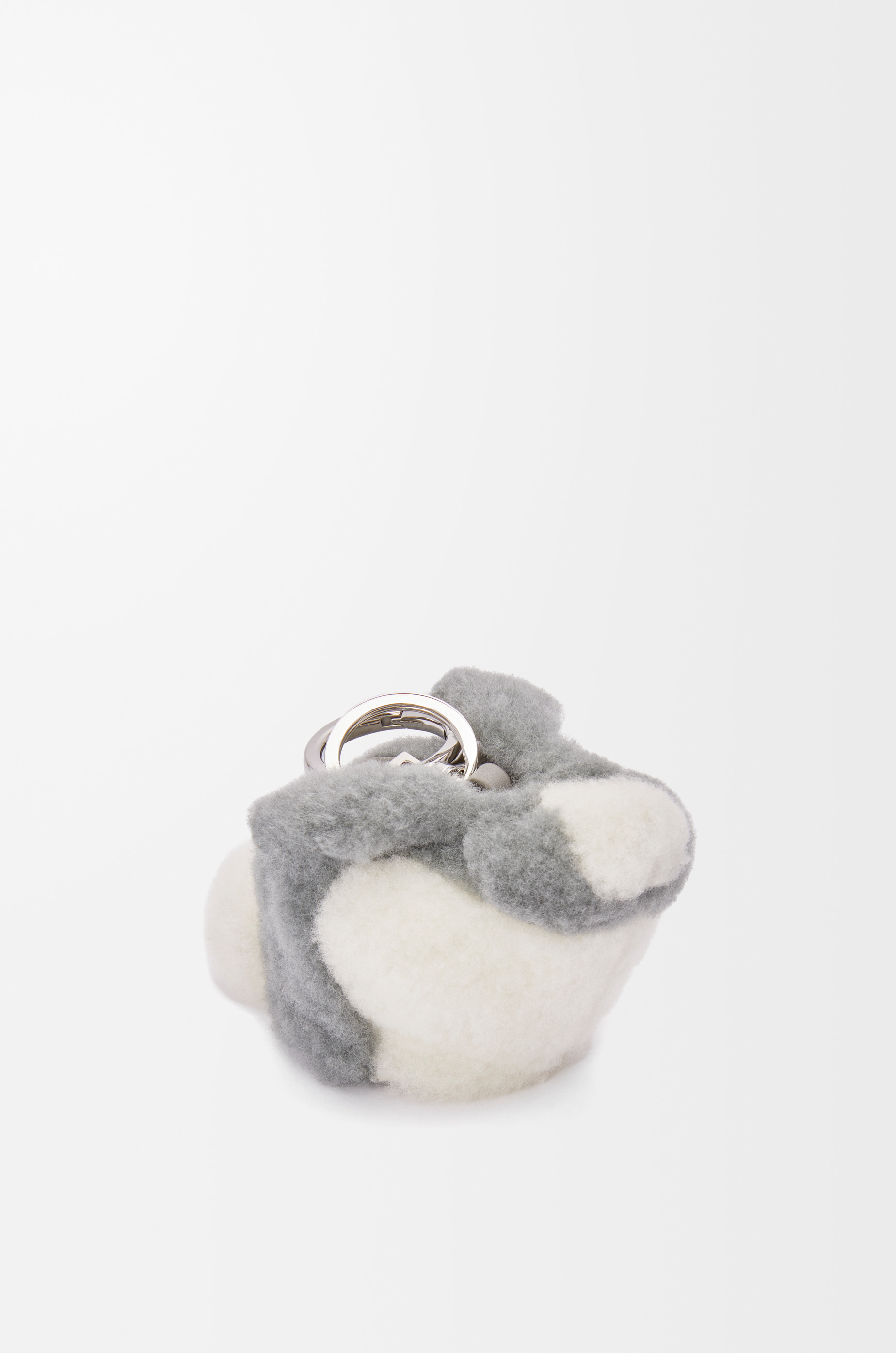 Bunny coin purse charm in shearling - 2