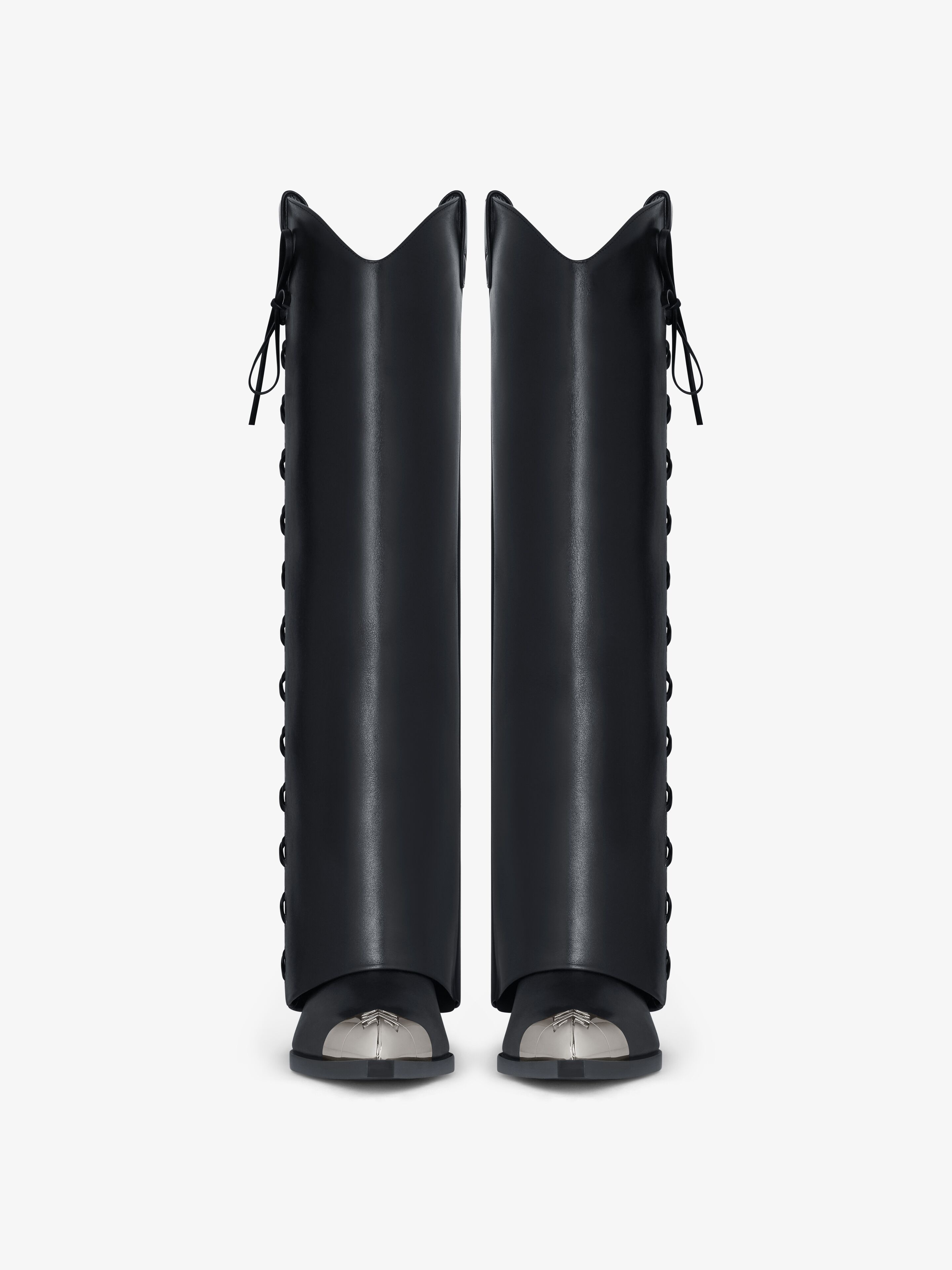 SHARK LOCK COWBOY BOOTS IN CORSET STYLE LEATHER - 2