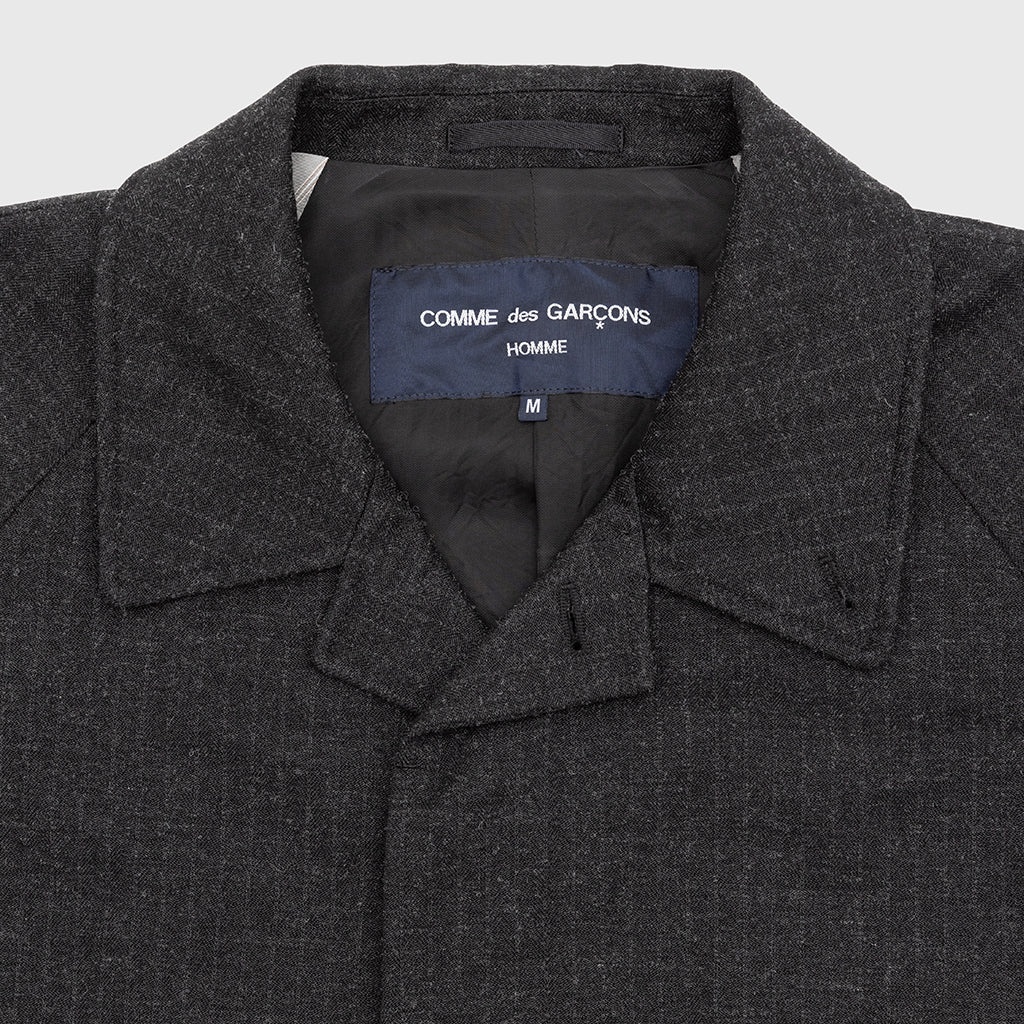 POLYESTER WOOL HERRINGBONE MAC COAT - 2
