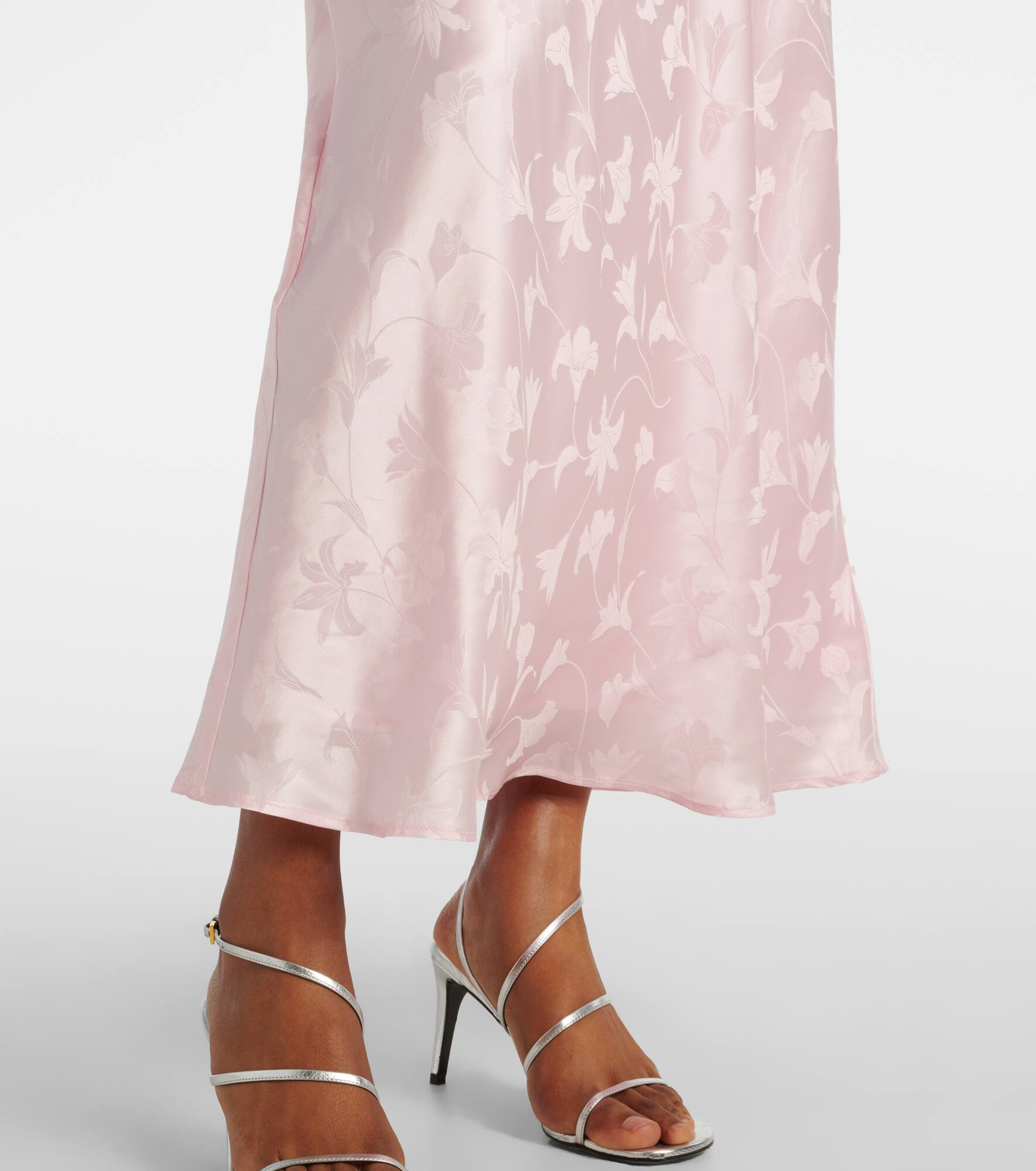 Bridal silk satin midi dress - 5
