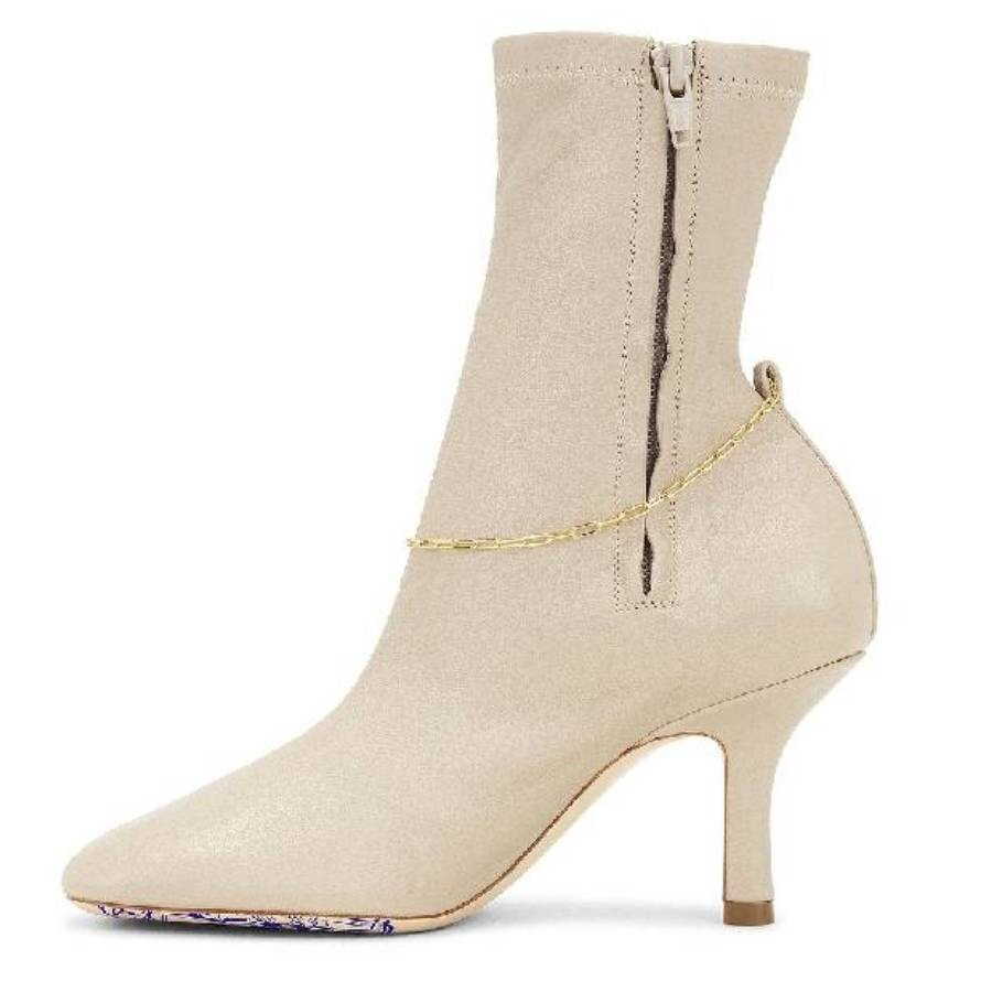 Burberry Square Toe Slinky Leather Ankle Boots - 2