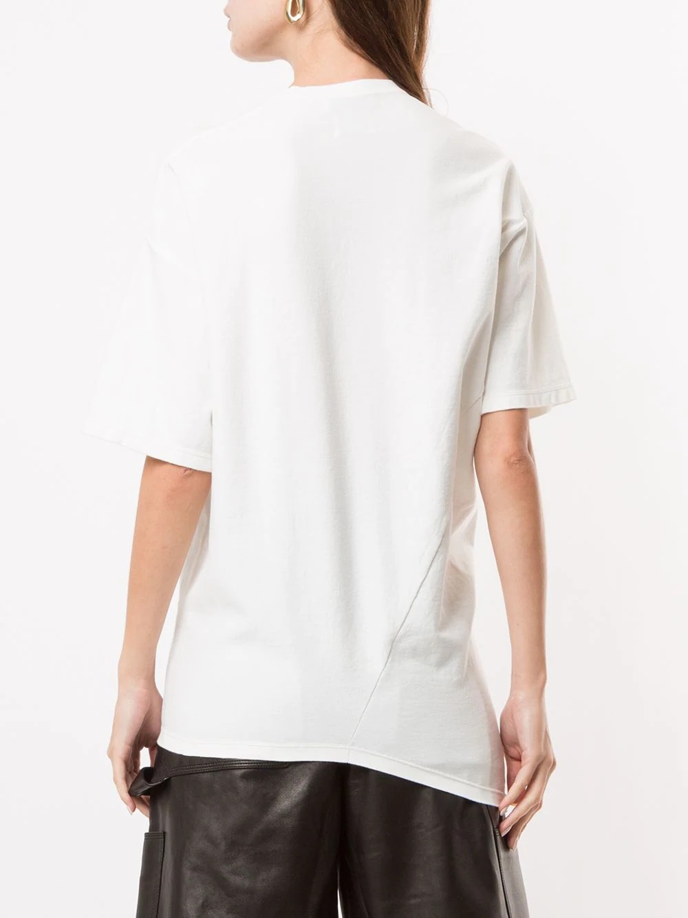 asymmetric hem T-shirt - 4