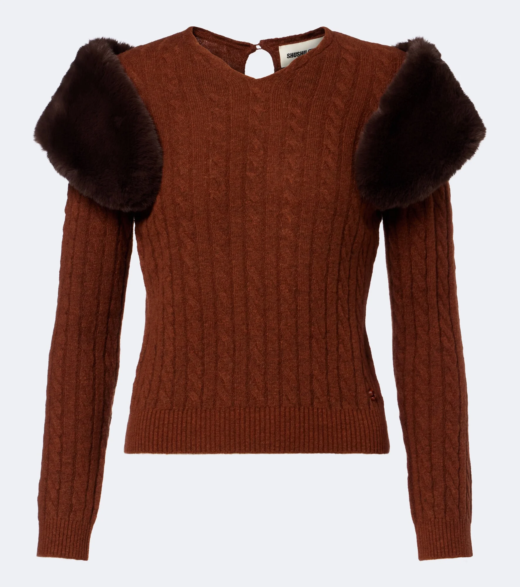 Cable-knit wool-blend sweater - 1