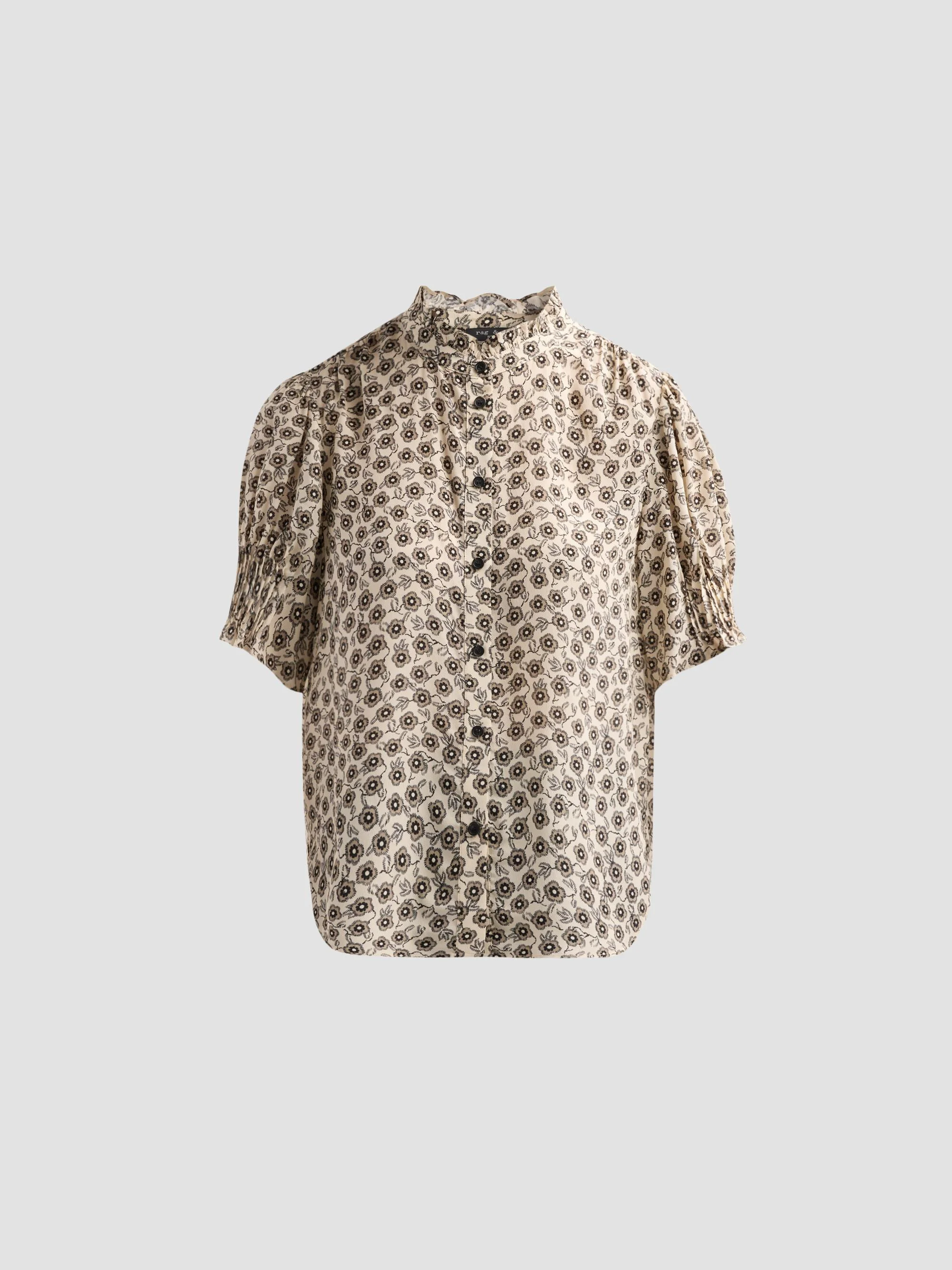 Women's Dakota Floral Silk-Blend Blouse - Cream Floral - 1
