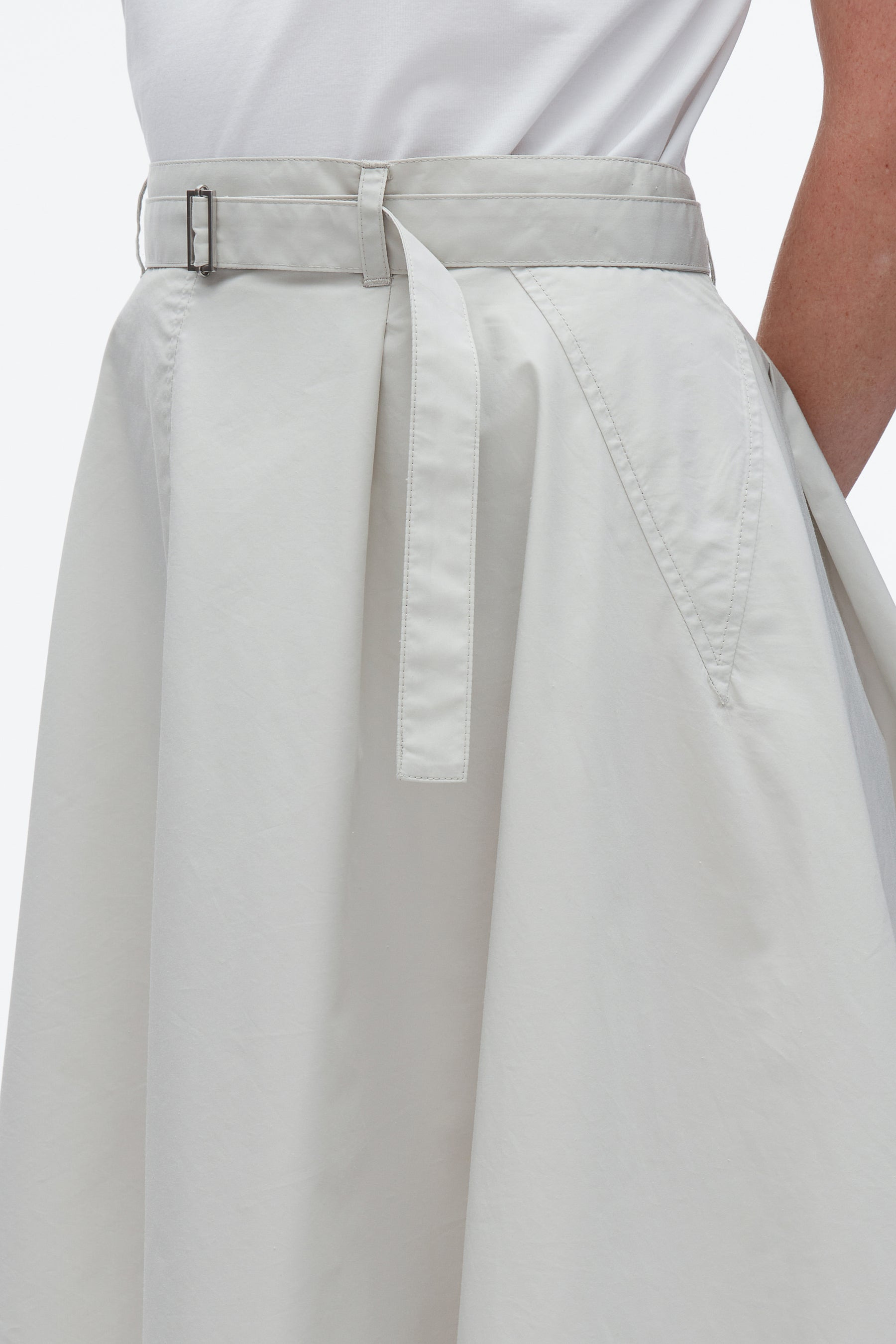 Belted Flounce Skirt with Chiffon Combo - 6