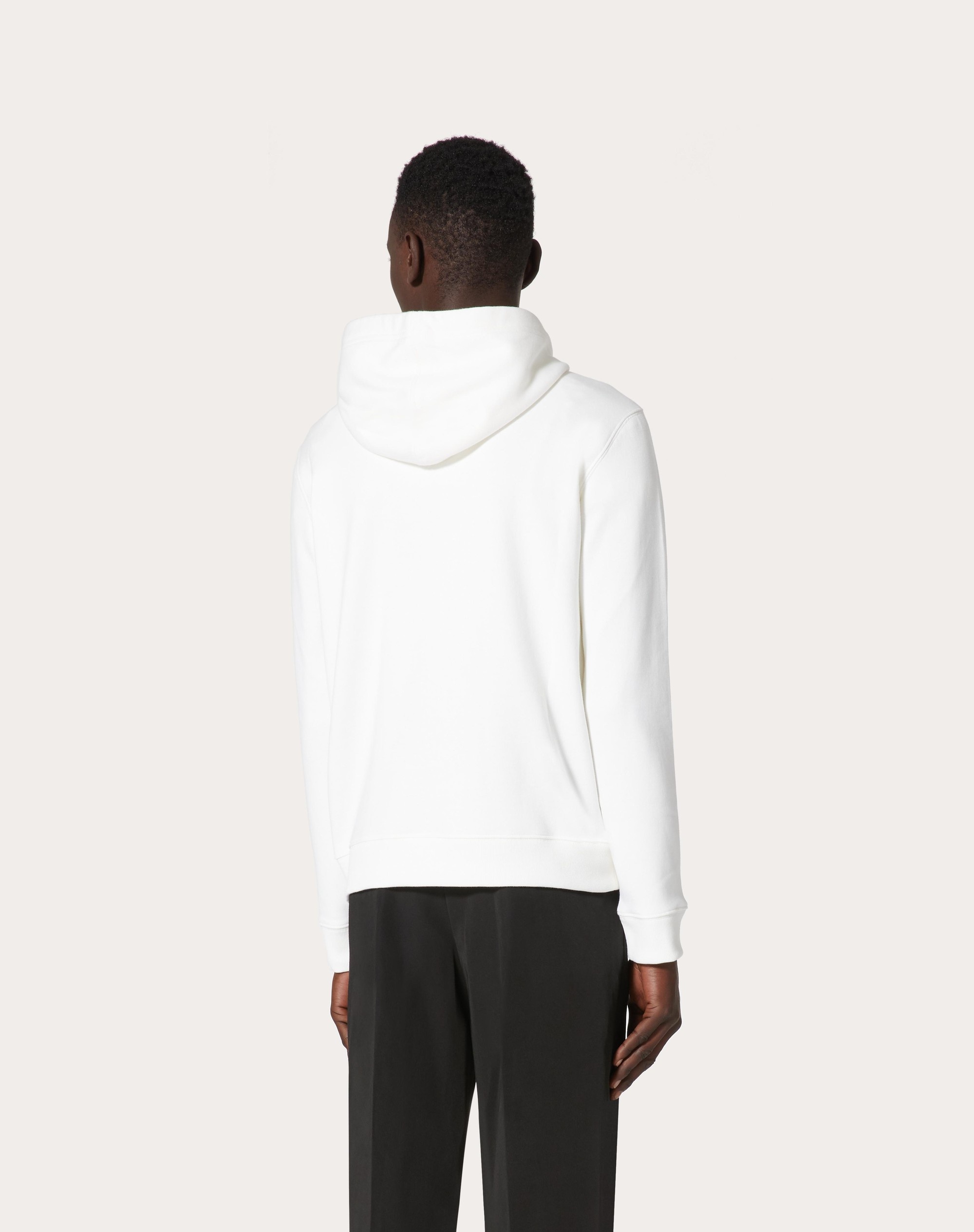HOODED SWEATSHIRT WITH VALENTINO PRINT - 4