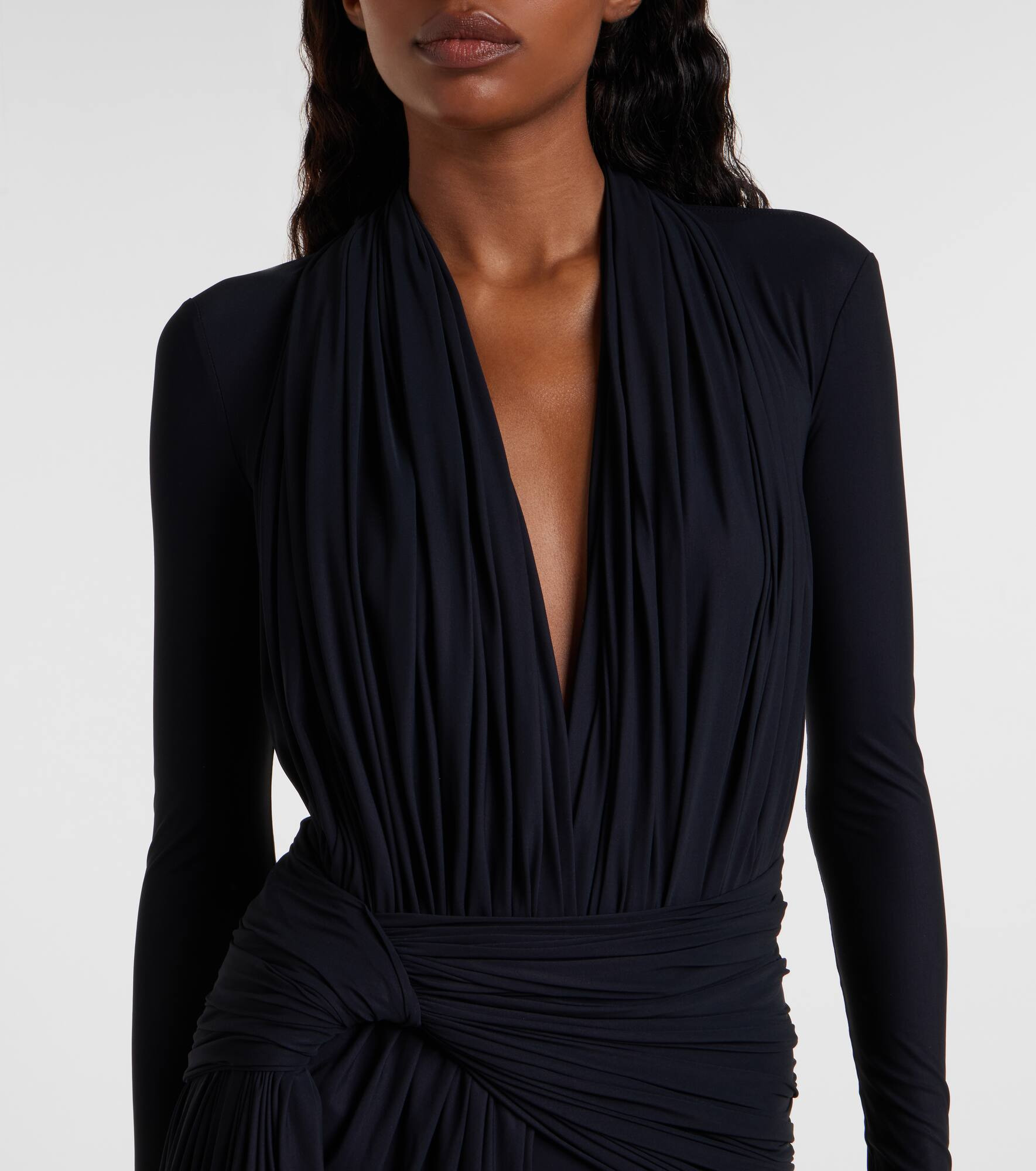 Asymmetric draped minidress - 4