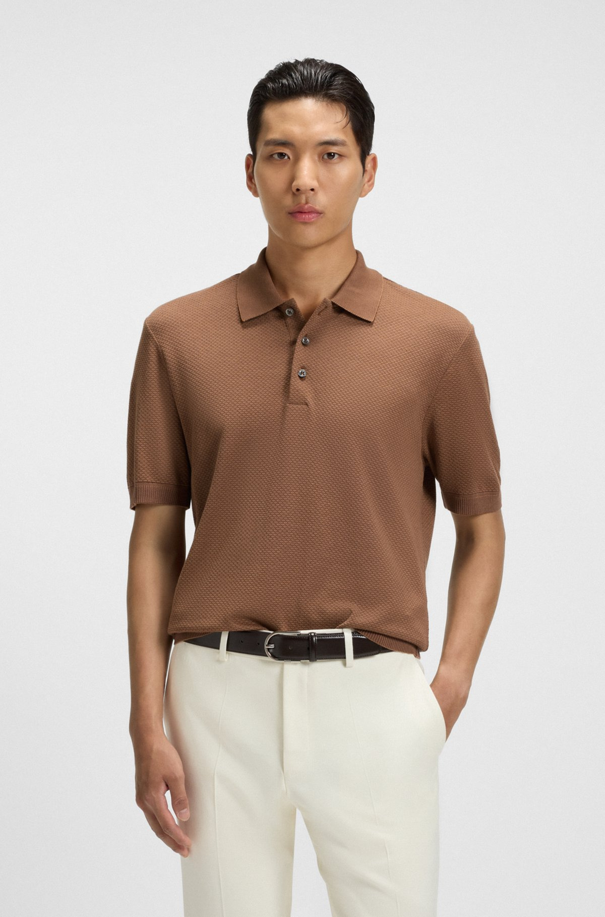 SLIM-FIT POLO SHIRT IN MERCERIZED COTTON - 2
