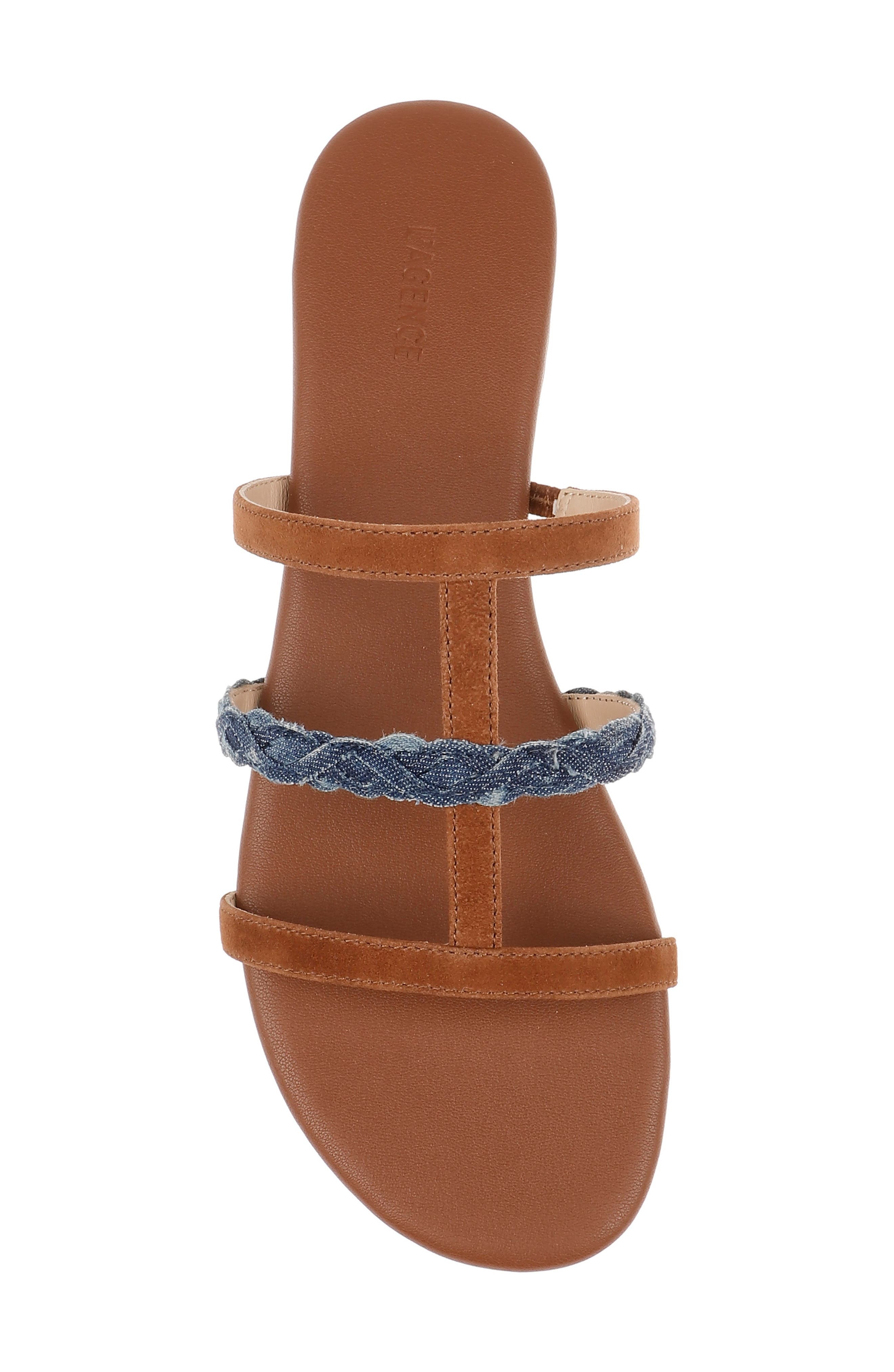 L'AGENCE Hennie Slide Sandal in Cognac Suede at Nordstrom - 5
