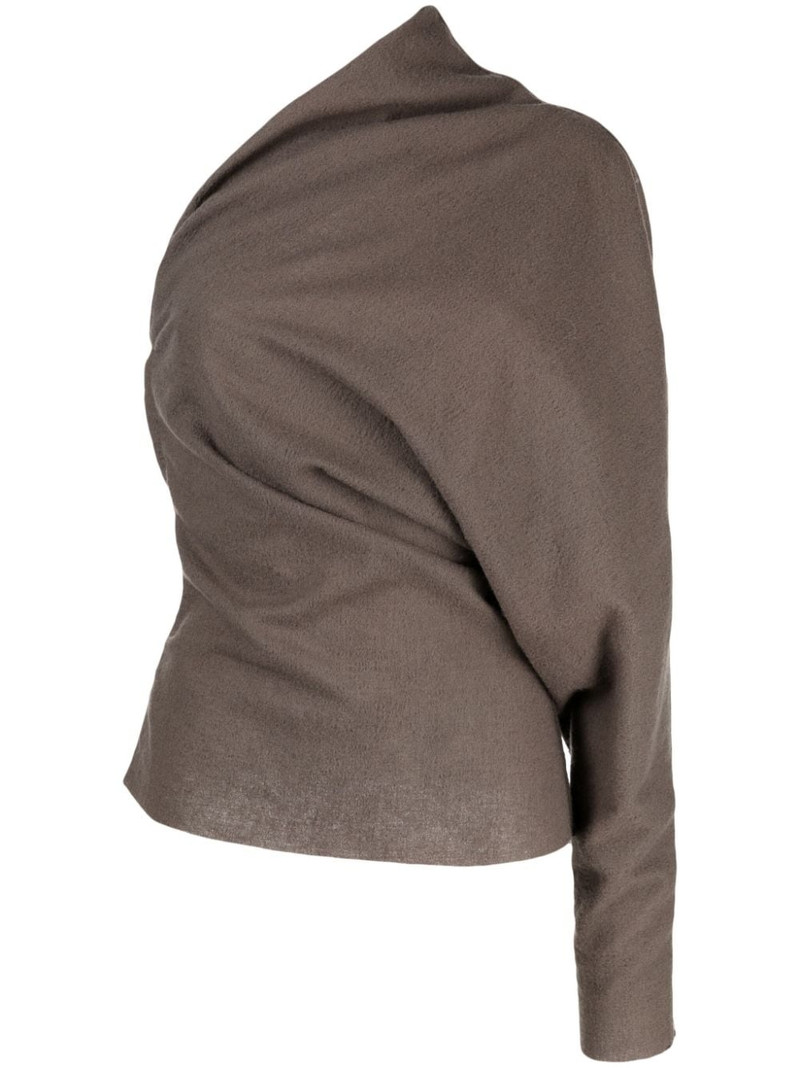 one-sleeve virgin wool top 1