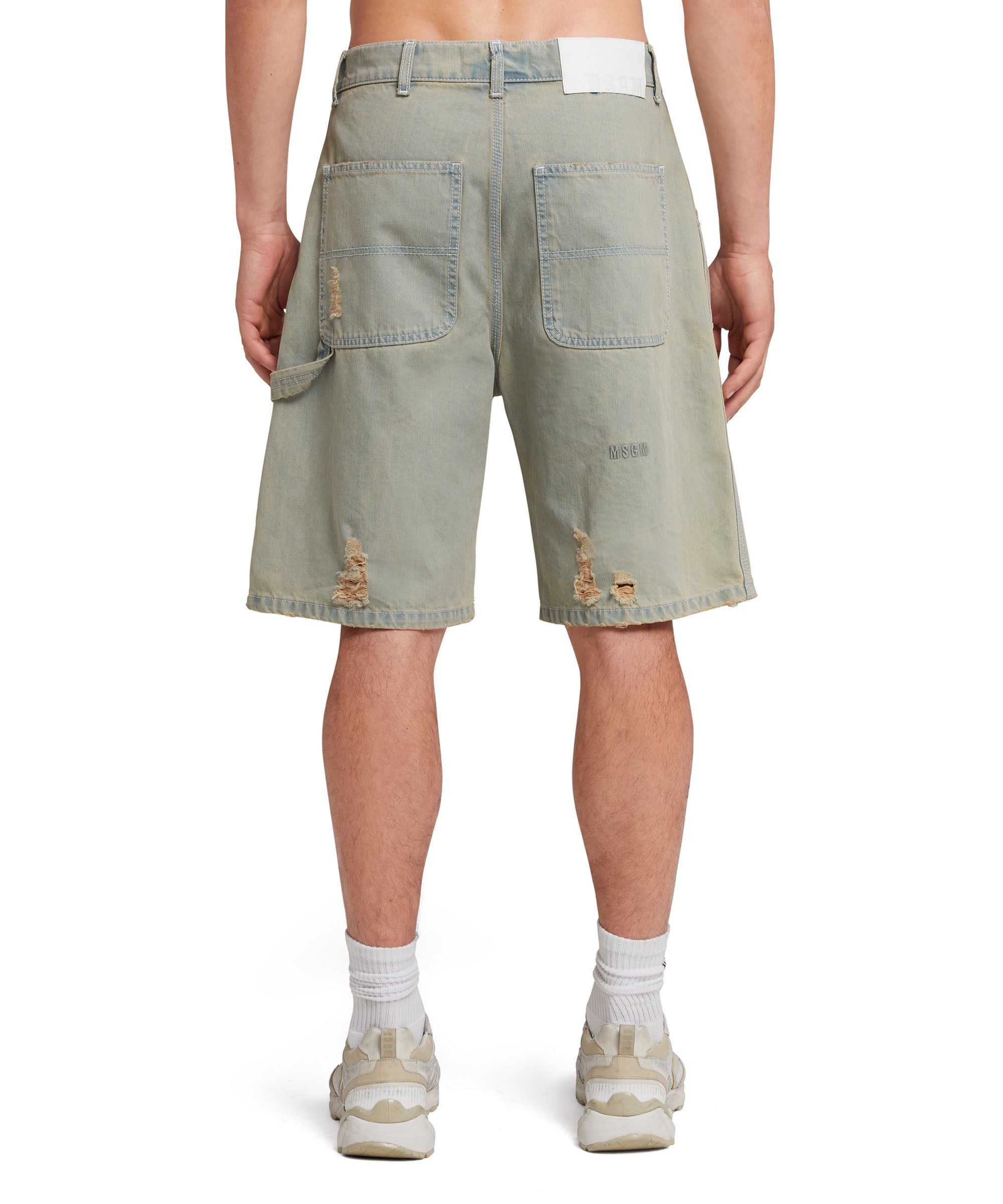 5 pocket light denim Bermudas with breaks - 3