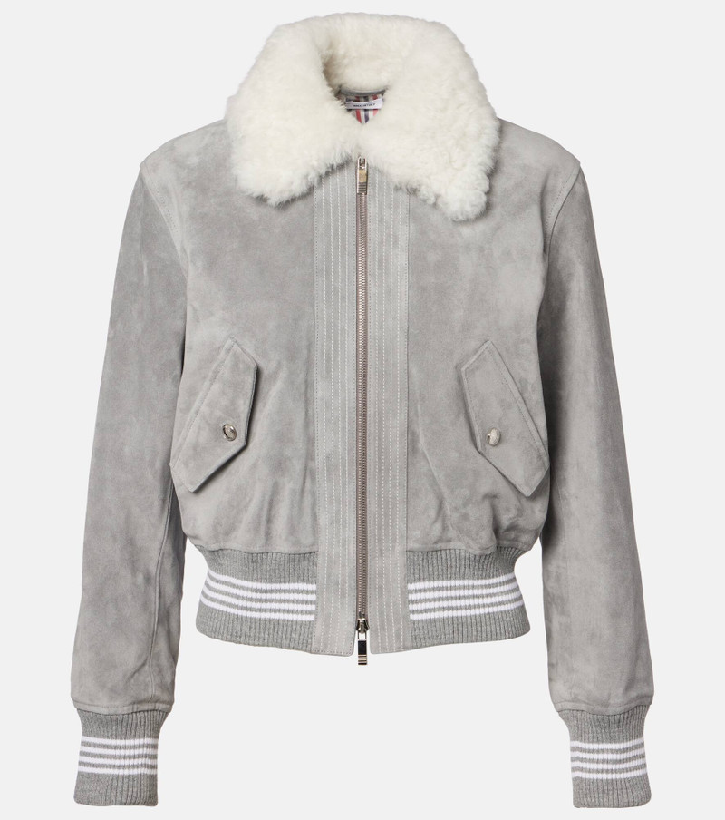 Shearling-trimmed suede jacket 1