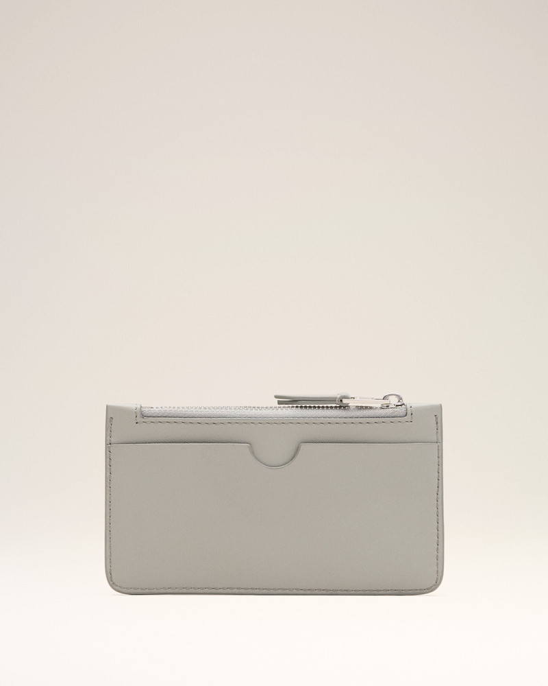 AMI Paris GREY COWHIDE LEATHER AMI DE COEUR ZIPPED CARD HOLDER outlook