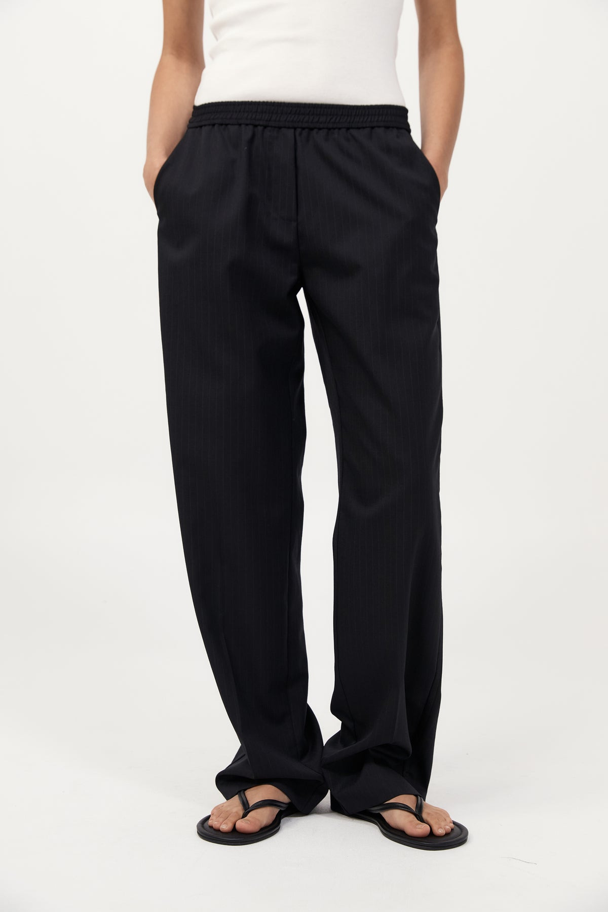 Tailored Active Pants - Black Pinstripe - 3