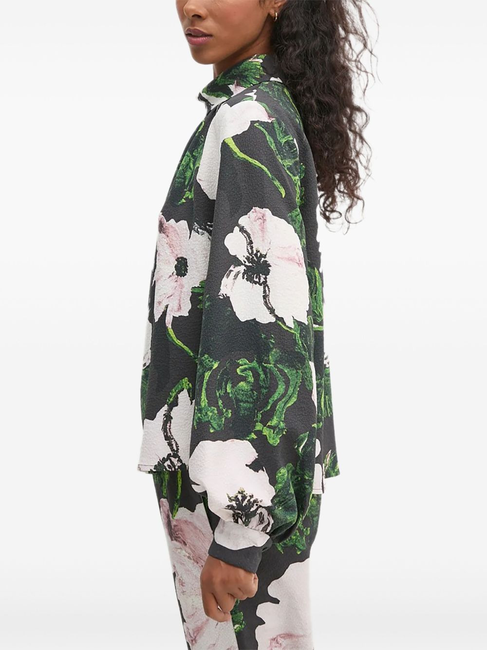 floral-print mock-neck blouse - 3