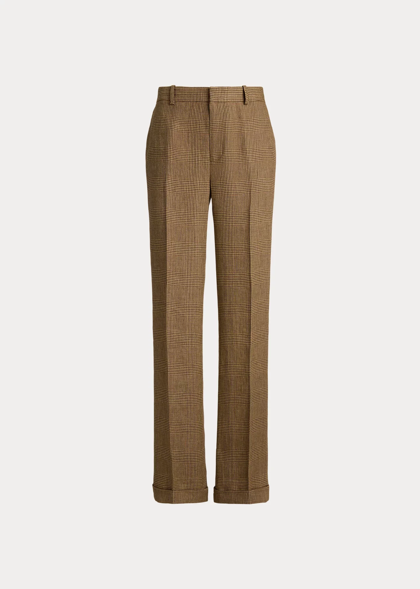 Plaid Linen Relaxed Straight Pant - 1