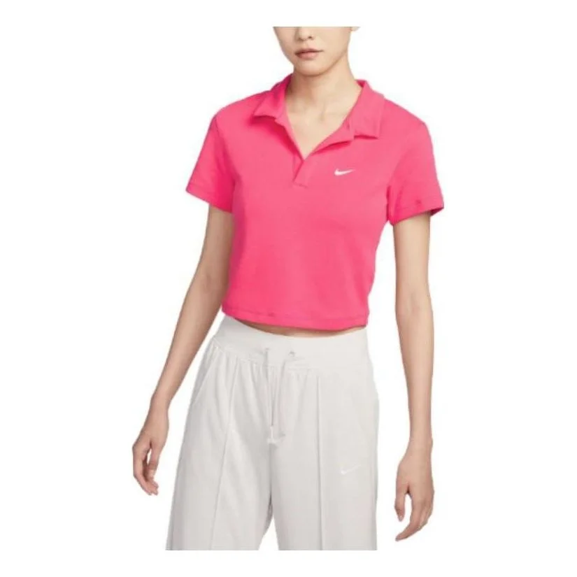 (WMNS) Nike Sportswear Essential Short-sleeve Polo Top 'Pink' DV7885-648 - 1