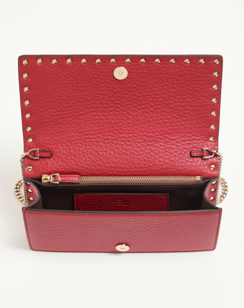 Valentino ROCKSTUD WALLET WITH CHAIN IN PONY-EFFECT CALFSKIN outlook
